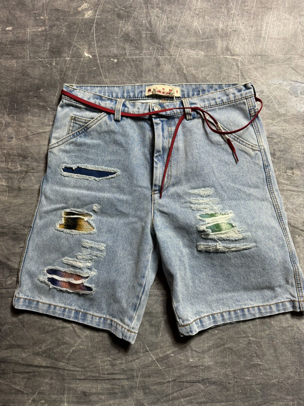 Marni Marni Mohair Patchwork Shorts in Blue Size US 30 / EU 46 - 1 Thumbnail