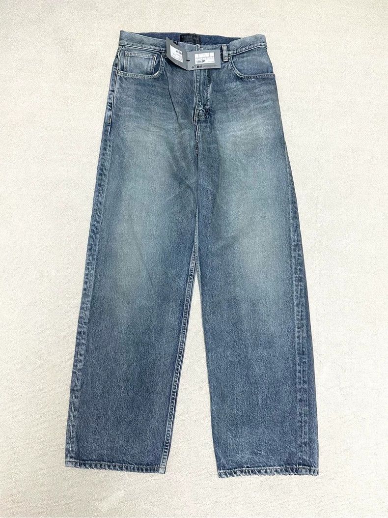 Balenciaga Balenciaga size s 23fw aged baggy mid-rise in ice blue mud Size US 28 / EU 44 - 1 Thumbnail