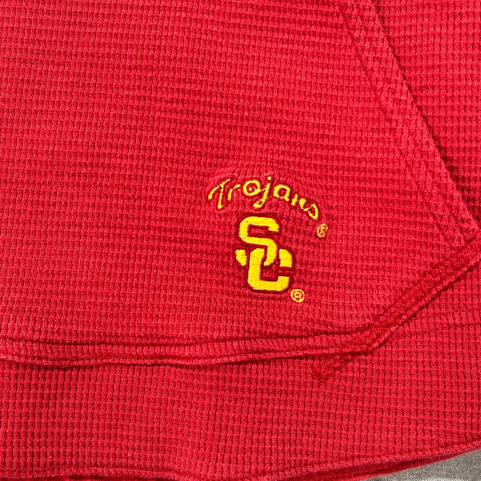 Nike VTG Y2K Nike USC Trojans waffle knit thermal hoodie womens M Size L / US 10 / IT 46 - 4 Thumbnail