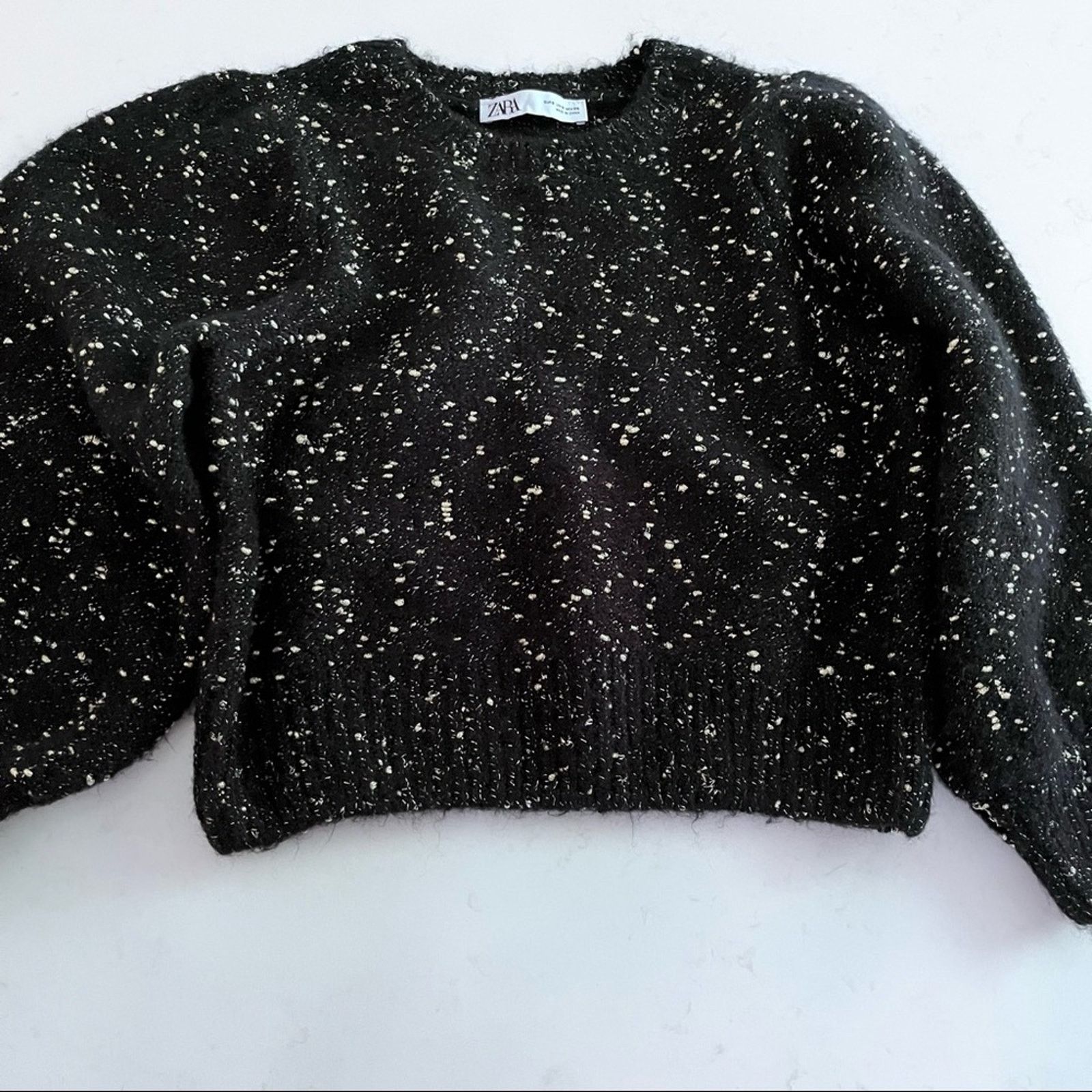 Zara Zara black chunky sweater with metallic thread size Small Size S / US 4 / IT 40 - 3 Thumbnail