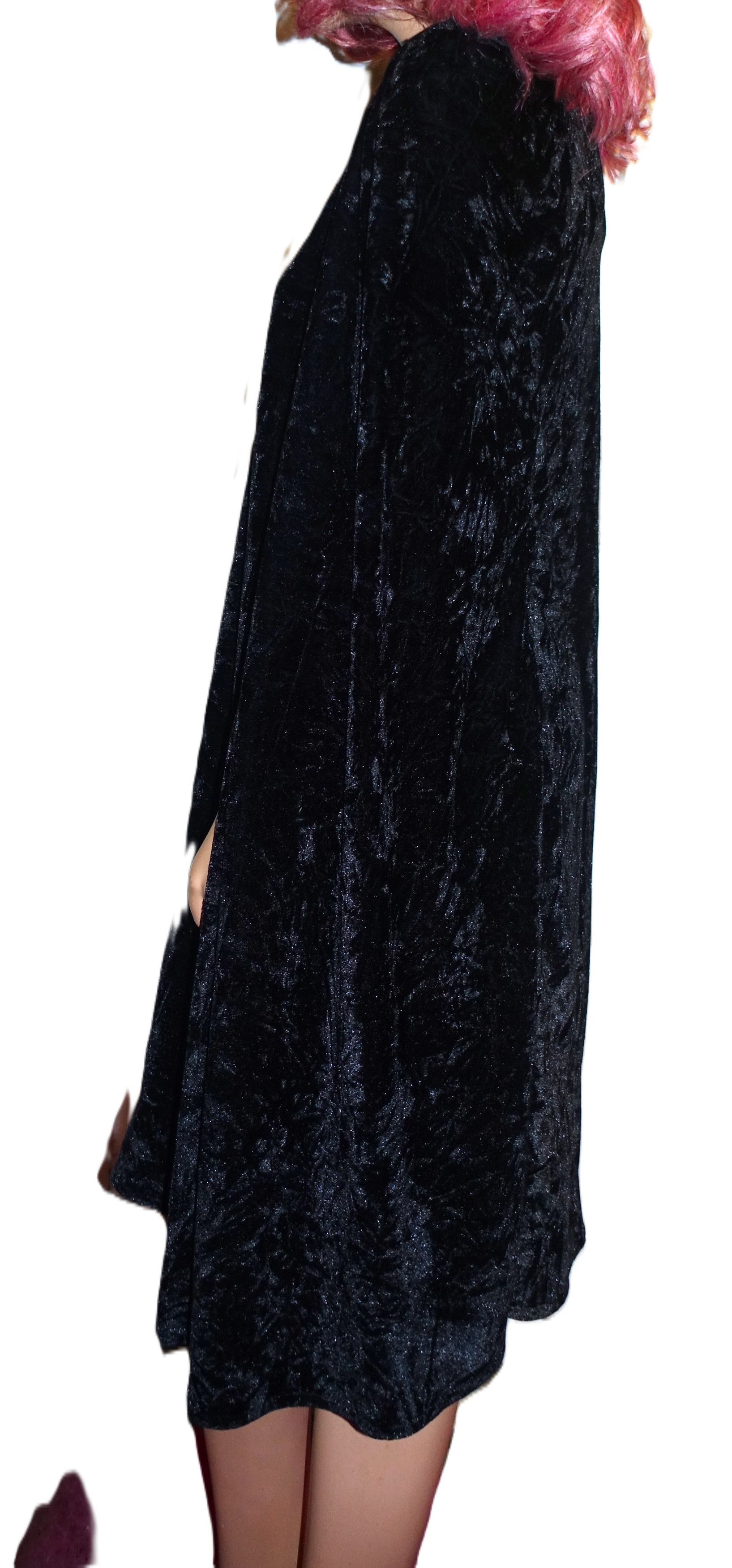 Nasty Gal Nasty Gal Black Velvet Cape XS Size XS / US 0-2 / IT 36-38 - 4 Thumbnail