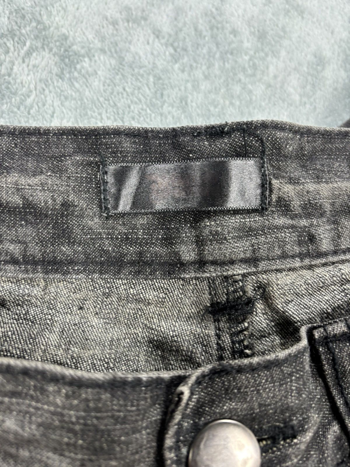 14th Addiction Black Boccaro Bondage Distressed Flared Jeans S0222 Size US 29 - 9 Thumbnail