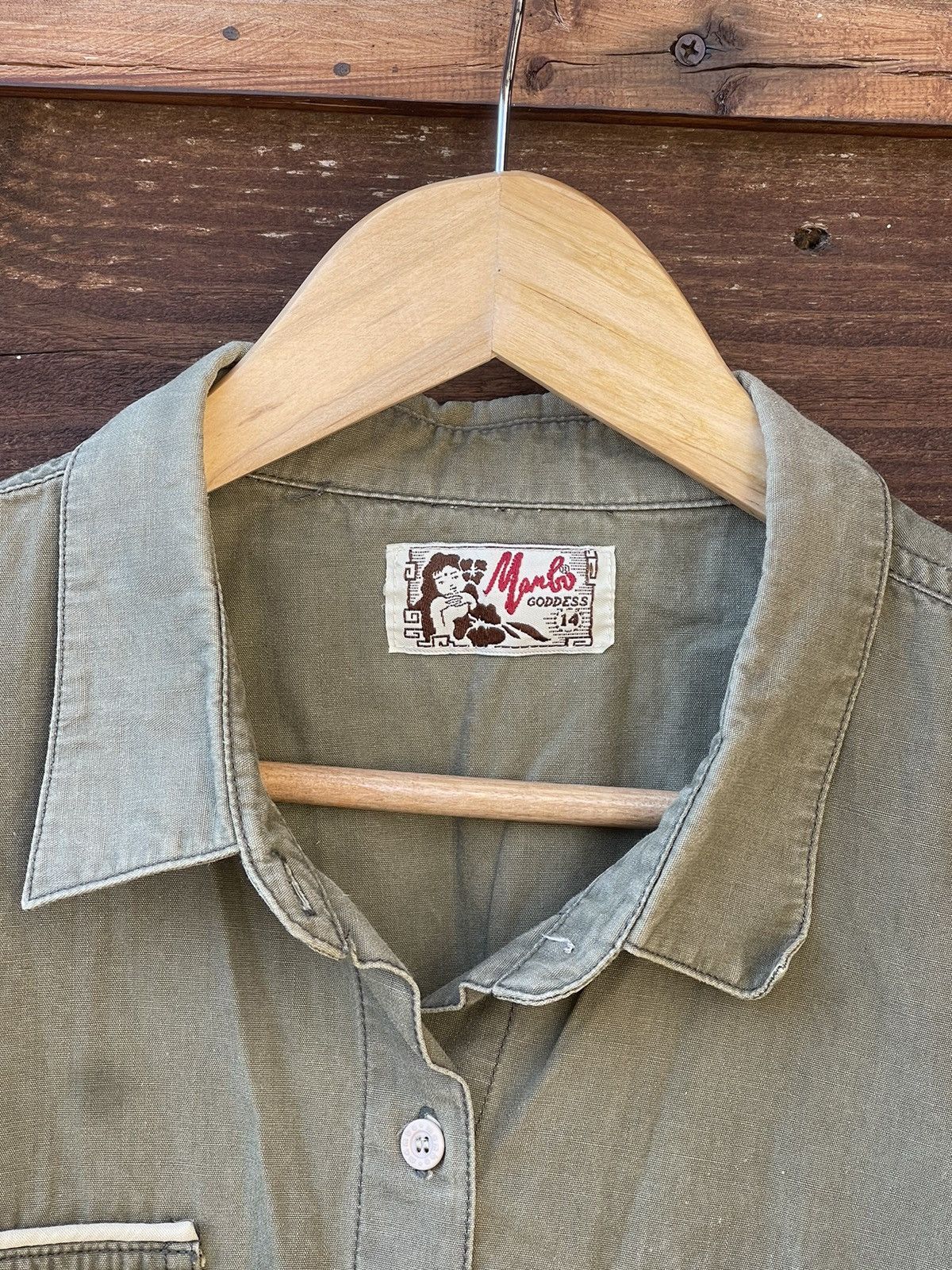 Mambo × Vintage 90’s Mambo Vintage military cargo khaki shirt pocket Size L / US 10 / IT 46 - 9 Thumbnail