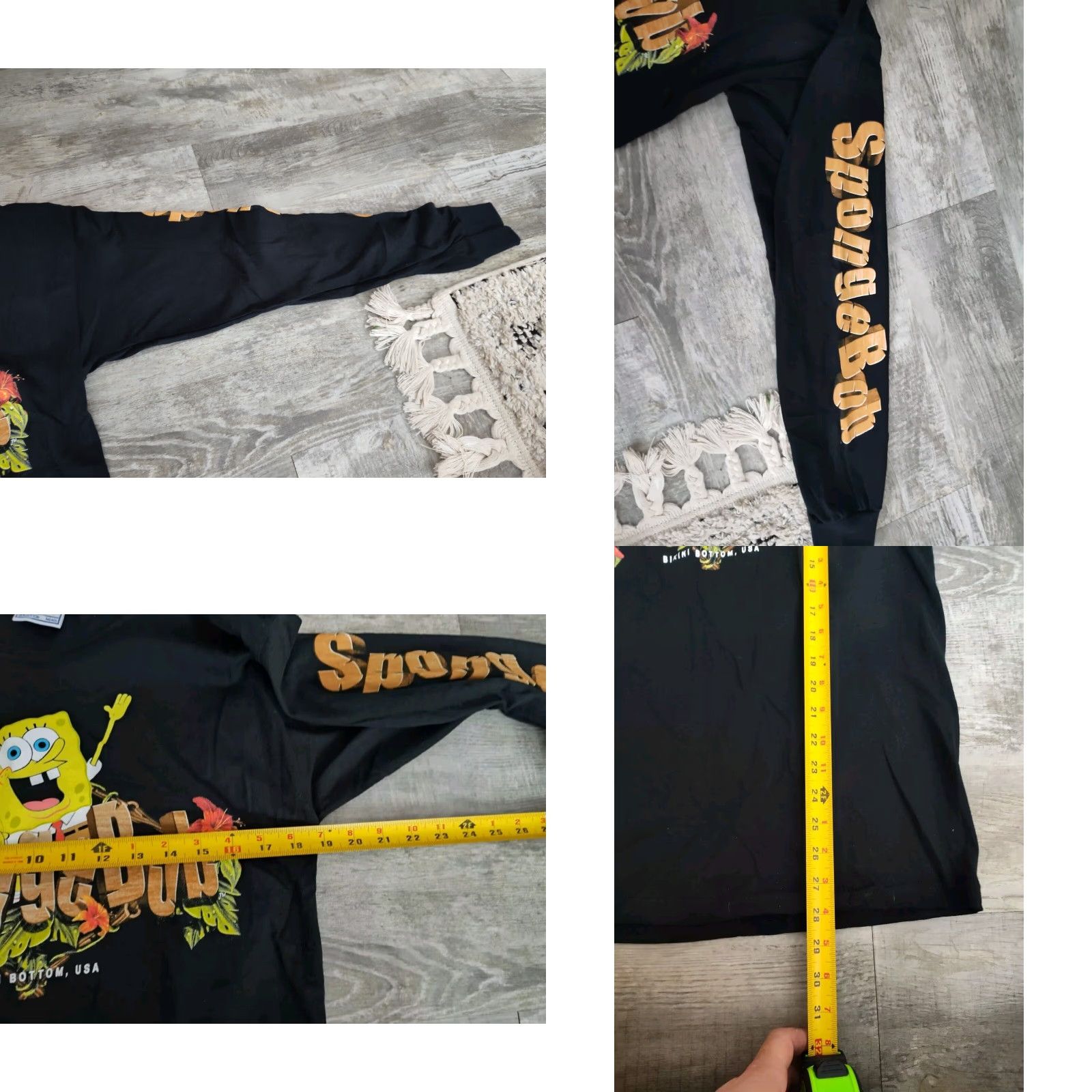 Vintage VINTAGE SpongeBob SquarePants Graphic Long Sleeve T-Shirt Adult Medium Black Y2K Mens Size US M / EU 48-50 / 2 - 8 Thumbnail