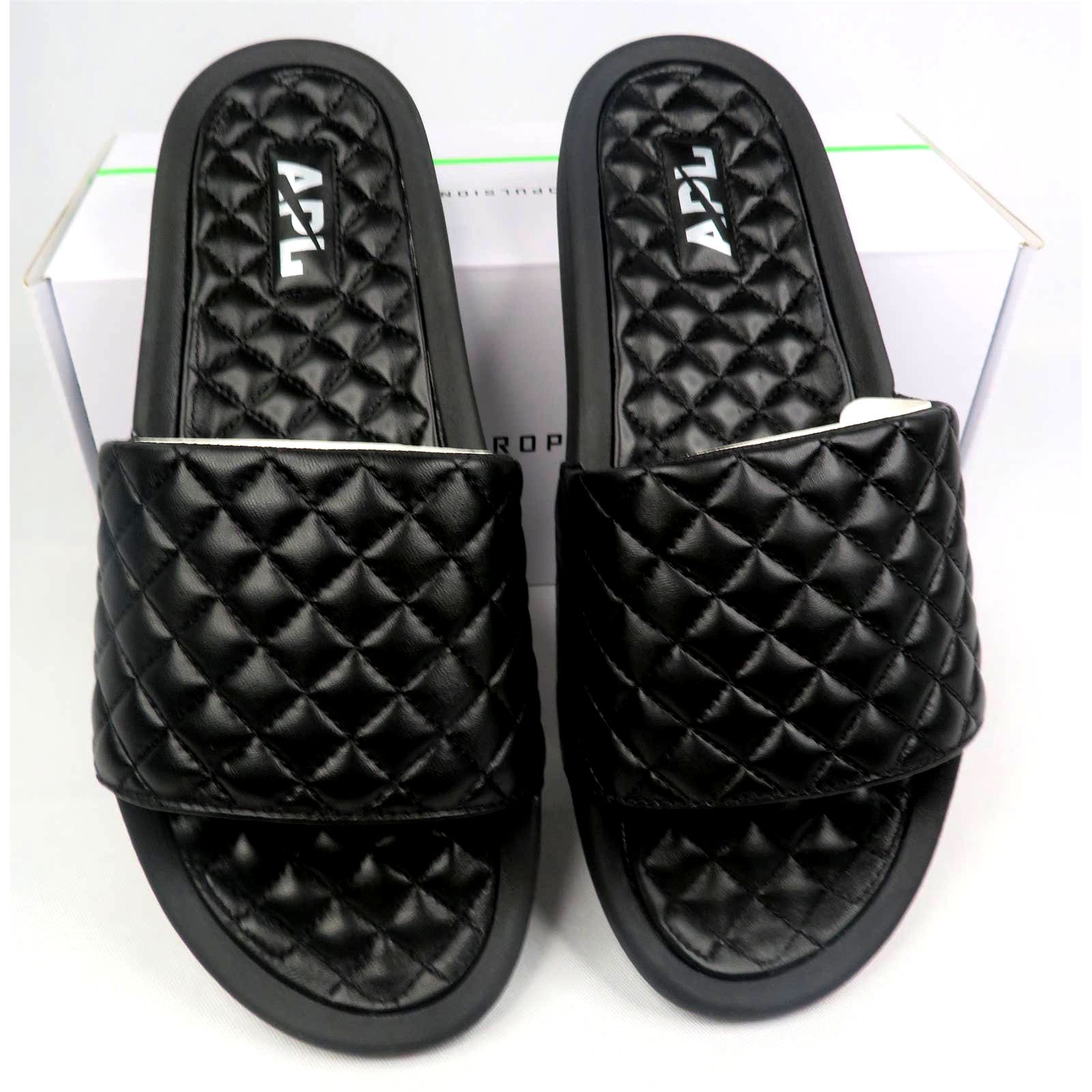 Athletic Propulsion Labs APL Black Lusso Quilted Leather Slide Sandal Women's Sz 10 Size US 10 / IT 40 - 1 Thumbnail