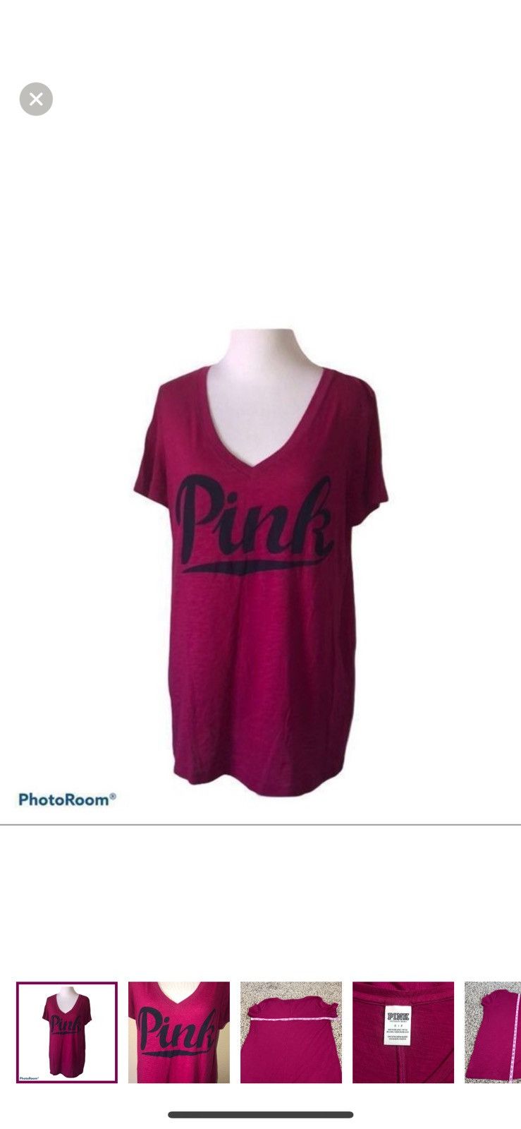 Victoria's Secret Pink Victoria’s Secret XS logo v neck tee Size S / US 4 / IT 40 - 1 Thumbnail