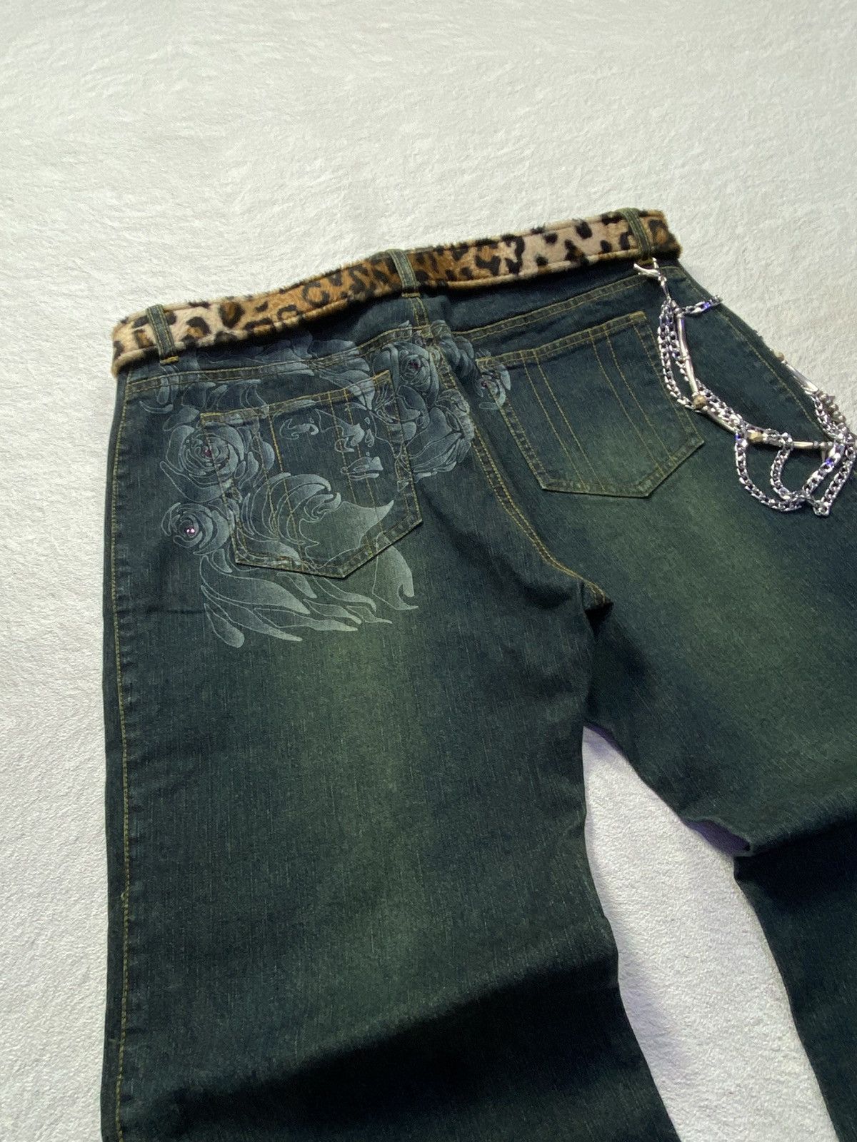 If Six Was Nine × Japanese Brand × Le Grande Bleu (L.G.B.) Aqua jeans tatto mud washed flare pant Size US 36 / EU 52 - 3 Thumbnail