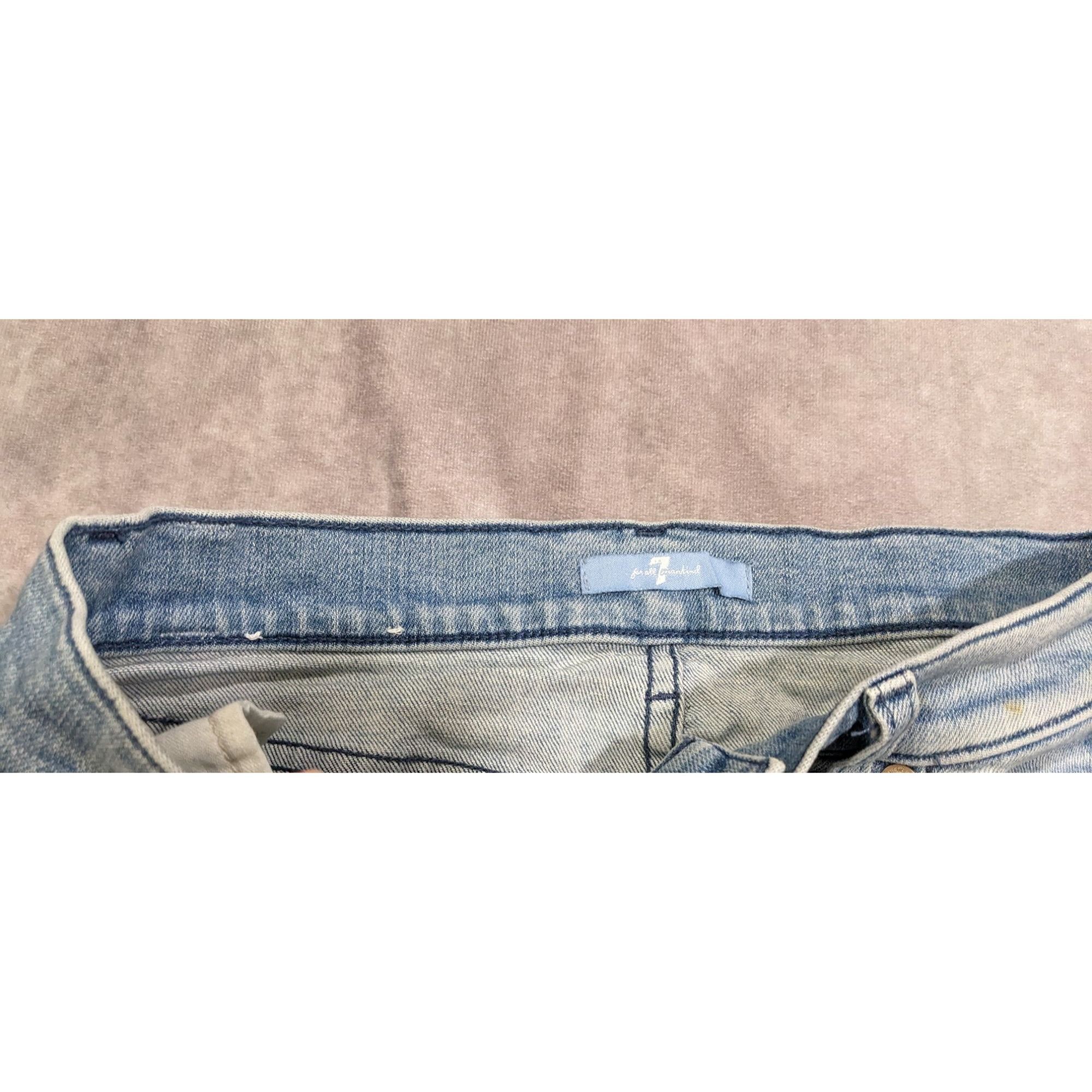 7 For All Mankind Distressed Two-Tone Cut-Off Denim Shorts by 7 For All Mankin Size 30" / US 8 / IT 44 - 7 Thumbnail