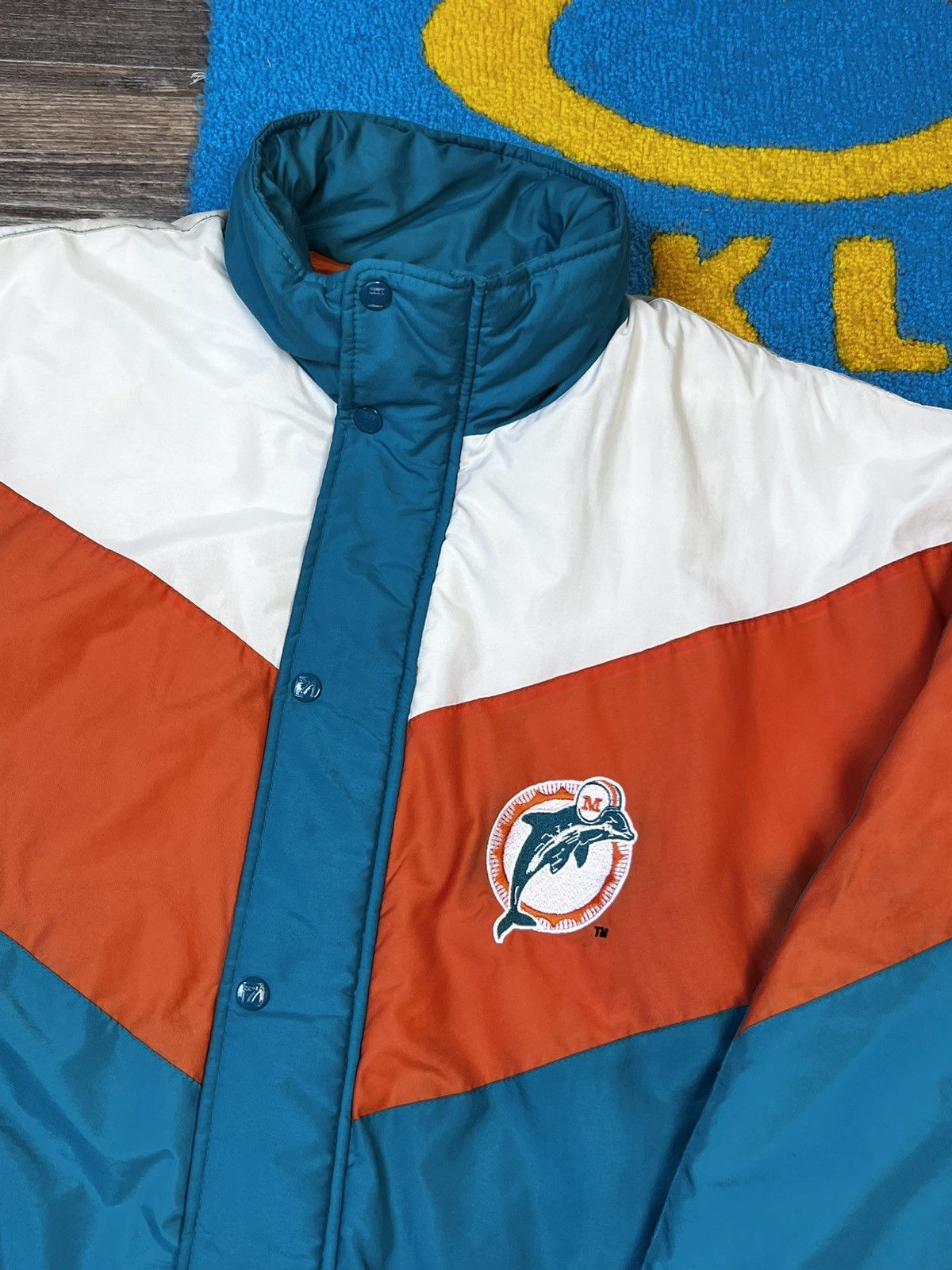 Logo 7 × NFL × Vintage Vintage 90’s 7 Logo Miami Dolphins NFL Tricolour Jacket Size US L / EU 52-54 / 3 - 9 Thumbnail