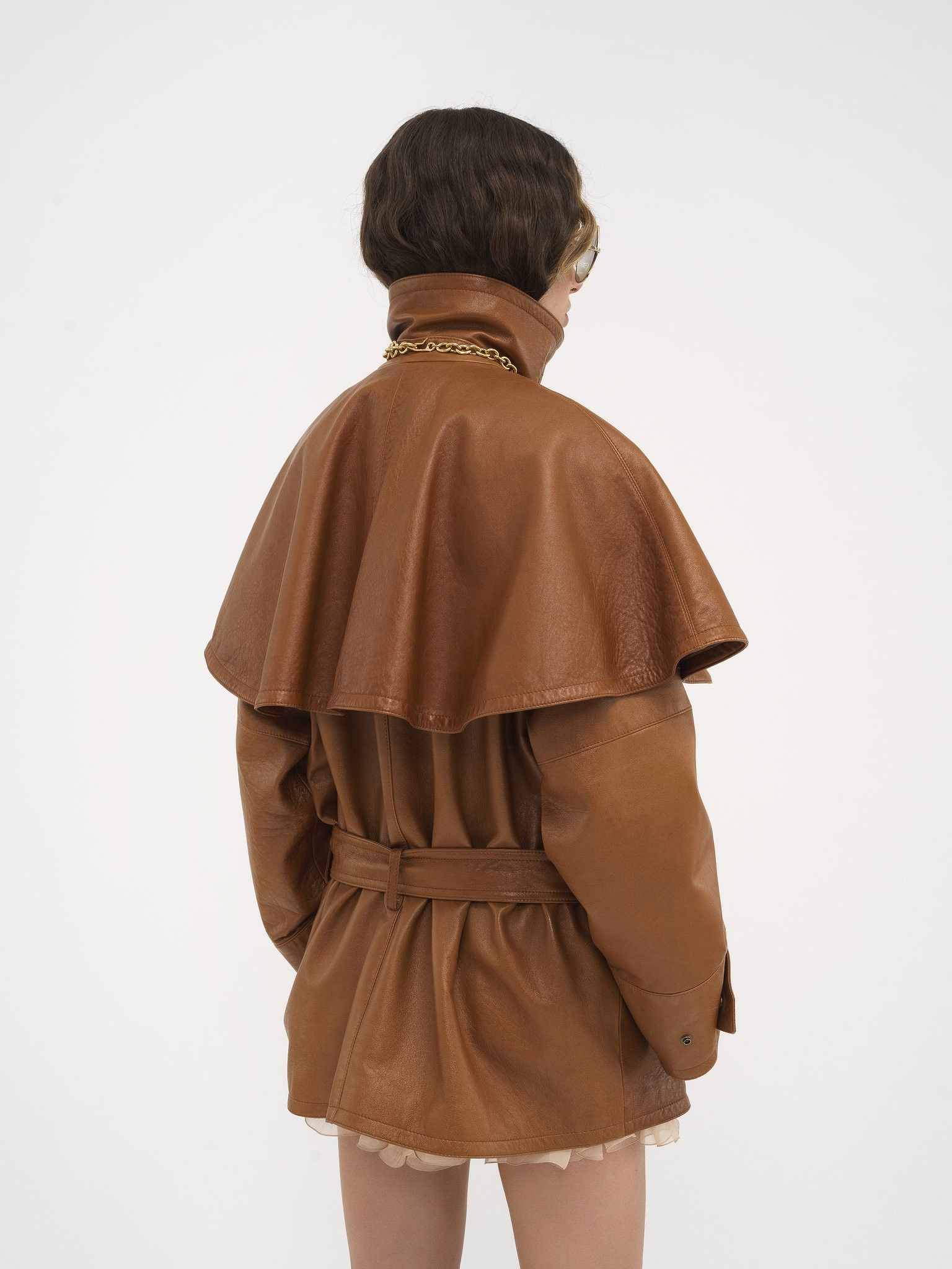 Chloe o1loc1c11025 Short Cape Trench Coat in Ochre Delight Size S / US 4 / IT 40 - 5 Thumbnail