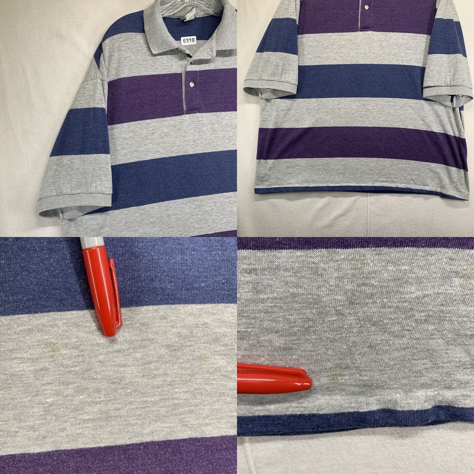 Vintage VINTAGE 90s Mens Polo Shirt Big & Tall 2XL Casual Lightweight Cotton USA Striped Style Size US XXL / EU 58 / 5 - 8 Thumbnail
