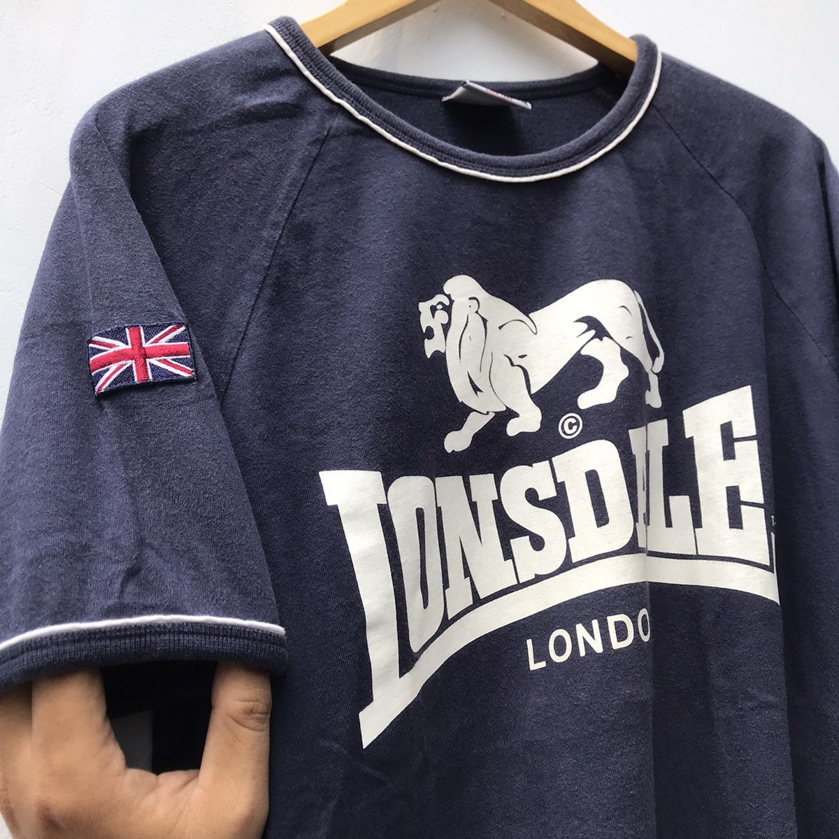 Lonsdale × Other UK × Vintage Lonsdale london Ringer tee tshirt colour navy blue size L Size US M / EU 48-50 / 2 - 6 Thumbnail