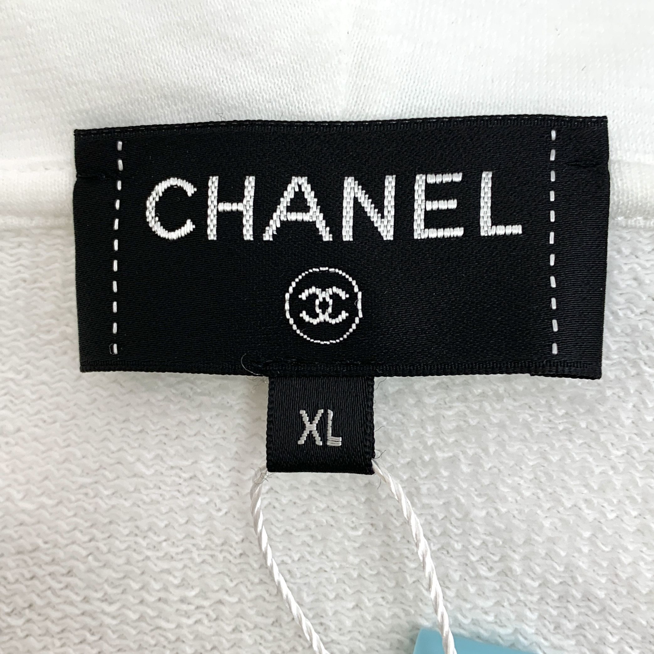 Chanel Chanel White Camellia Logo Print Zip-Up Hoodie (Size XL) Size US XL / EU 56 / 4 - 2 Thumbnail