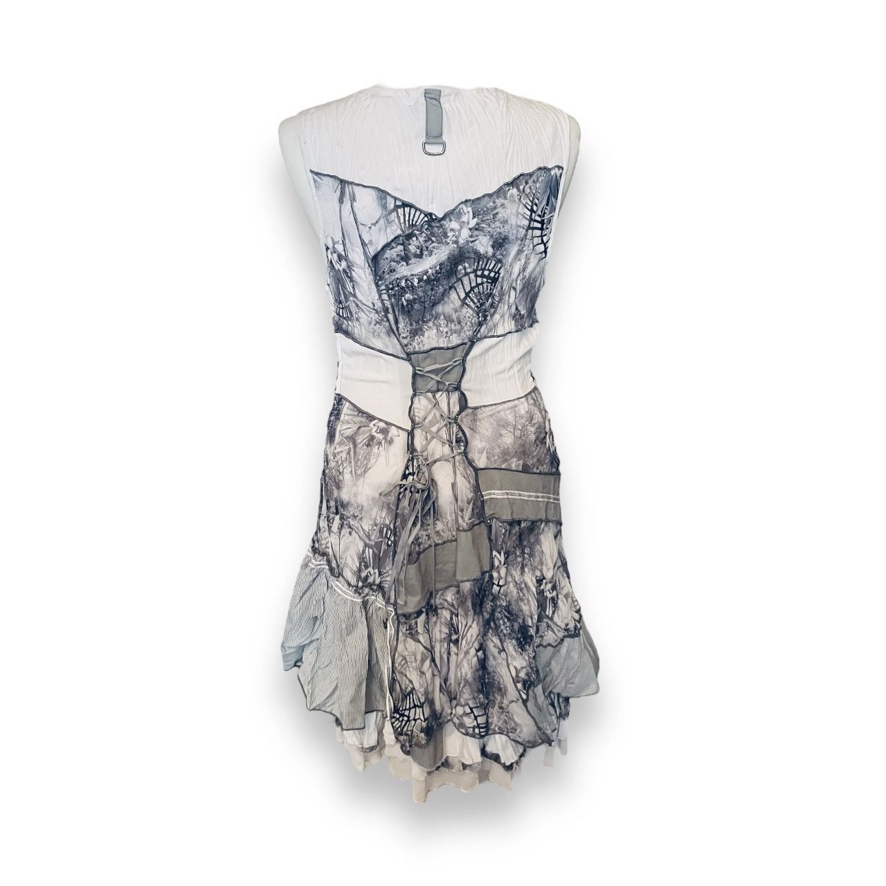Designer × Vintage Iconic French Vintage Patchwork Mesh Dress Size M / US 6-8 / IT 42-44 - 4 Thumbnail