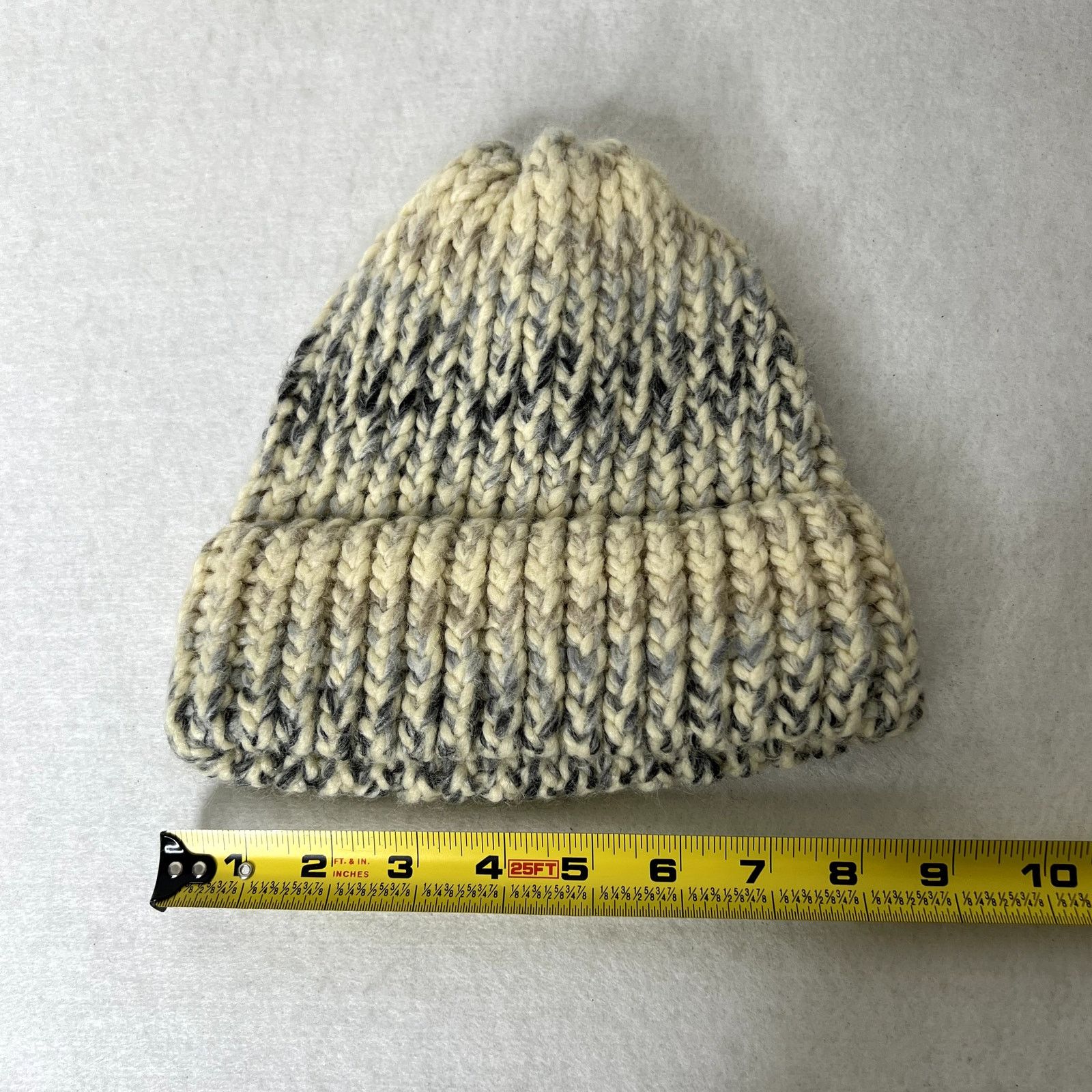 Handmade Handmade Crochet Cream Knit Winter Beanie Hat Size ONE SIZE - 4 Thumbnail
