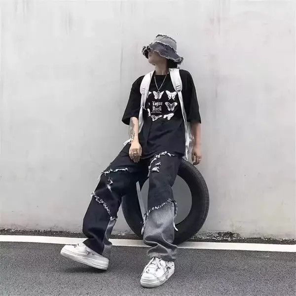 Jean Hayakawa x Moe Loose wide-leg vintage distressed jeans y2k Size US 32 / EU 48 - 3 Thumbnail