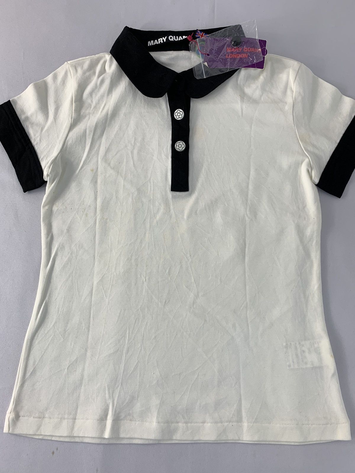 Japanese Brand 90s Mary Quant London Polo Tee Brand Girl Youth Wear Size XS / US 0-2 / IT 36-38 - 2 Thumbnail