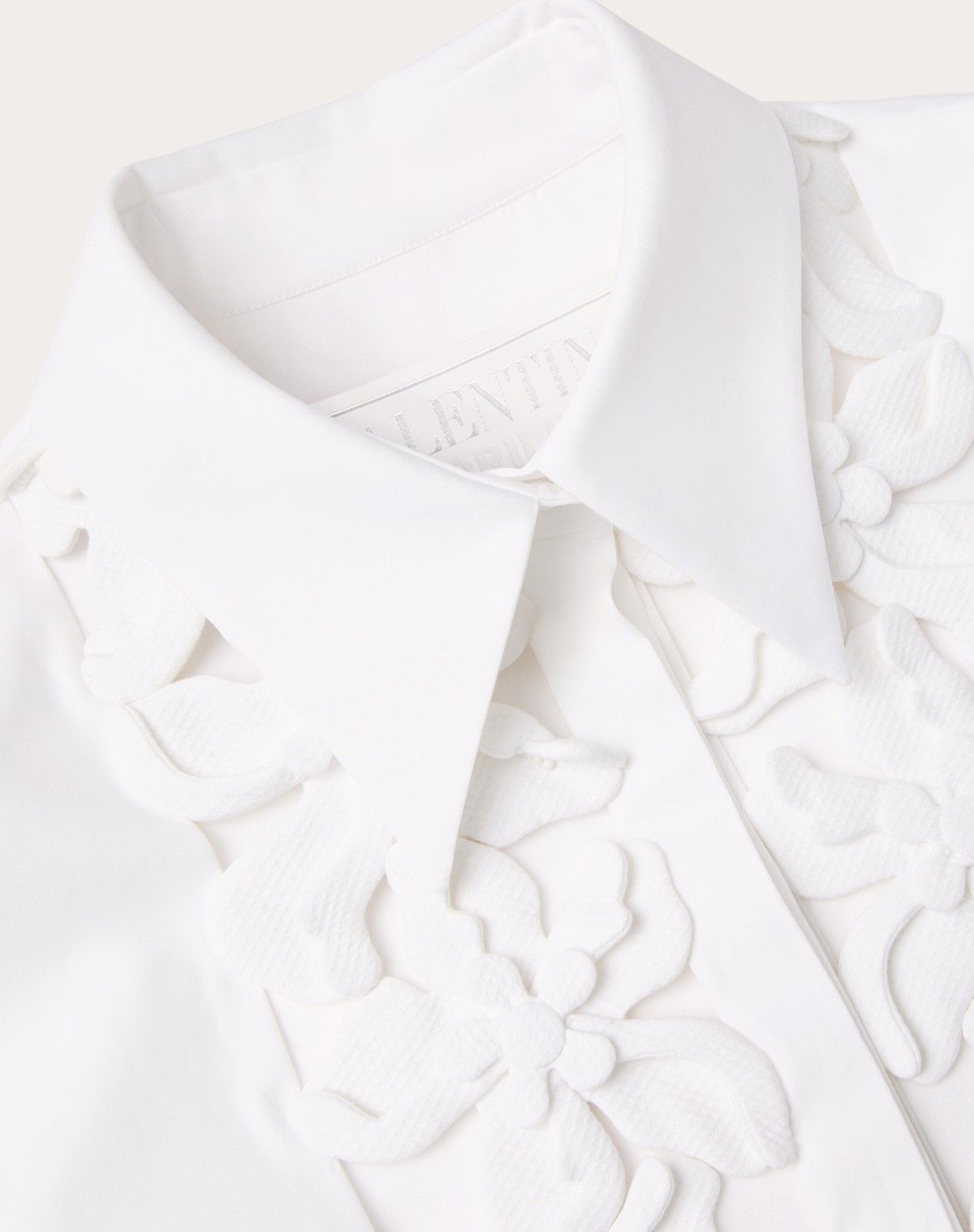 Valentino o1s1wg110525 Embroidered Compact Popline Midi Dress in White Size XS / US 0-2 / IT 36-38 - 7 Thumbnail
