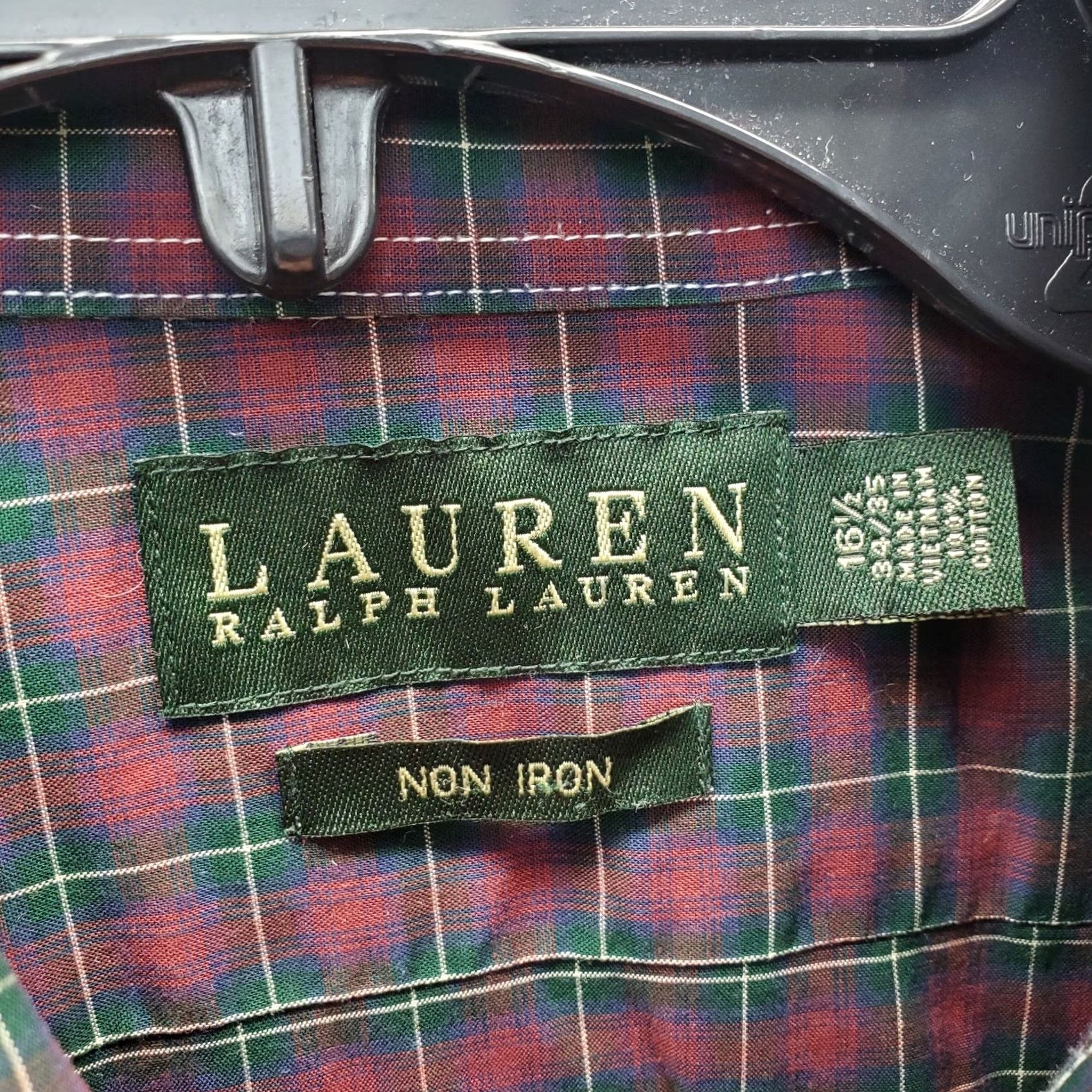 Ralph Lauren Lauren Ralph Lauren Dress Shirt Mens 16.5 Multi Plaid Non-Iron Collared Button Up Shirt Size 46R - 5 Thumbnail