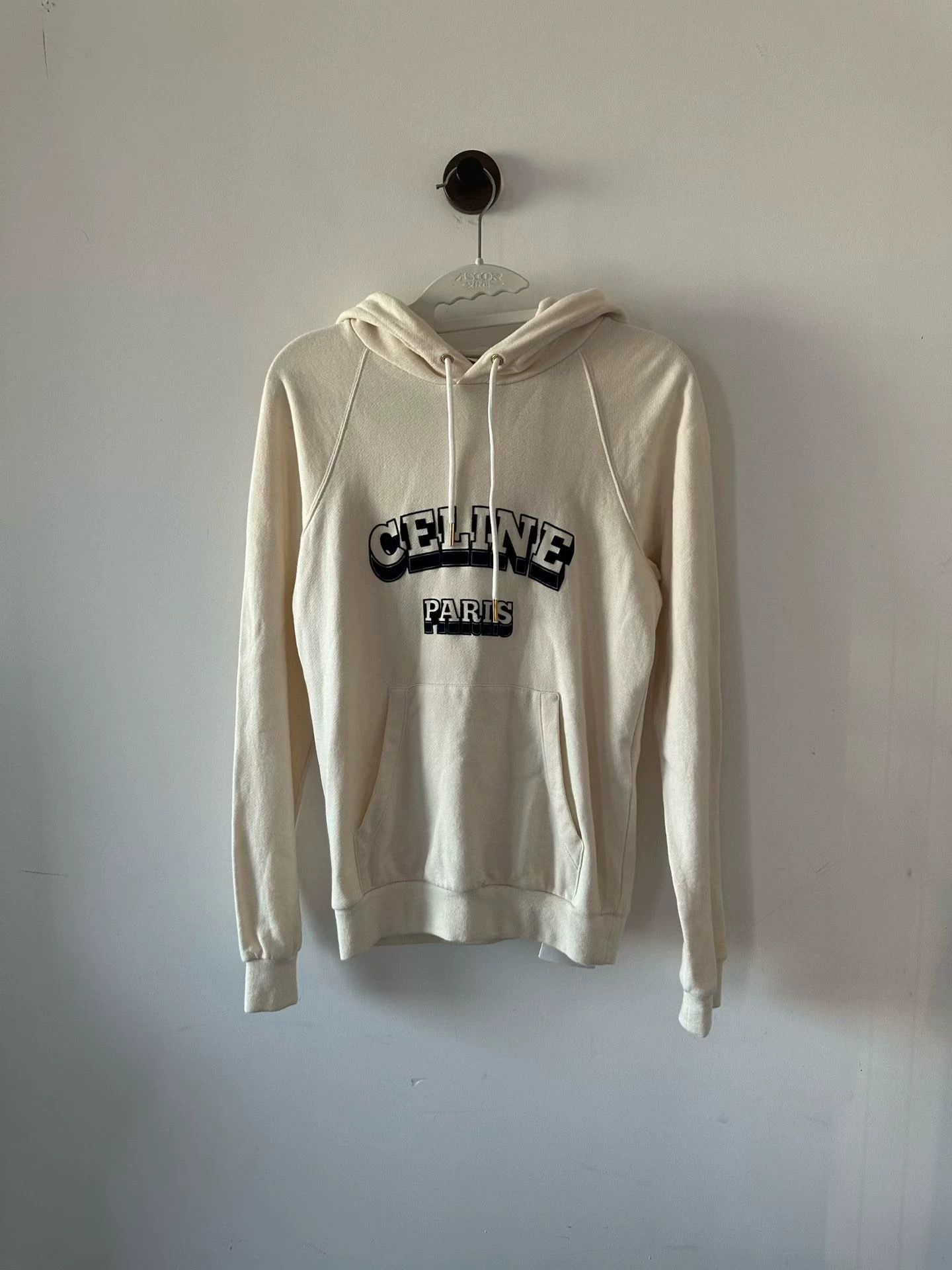 Celine Celine flocked logo hoodie XS Size XS / US 0-2 / IT 36-38 - 1 Thumbnail