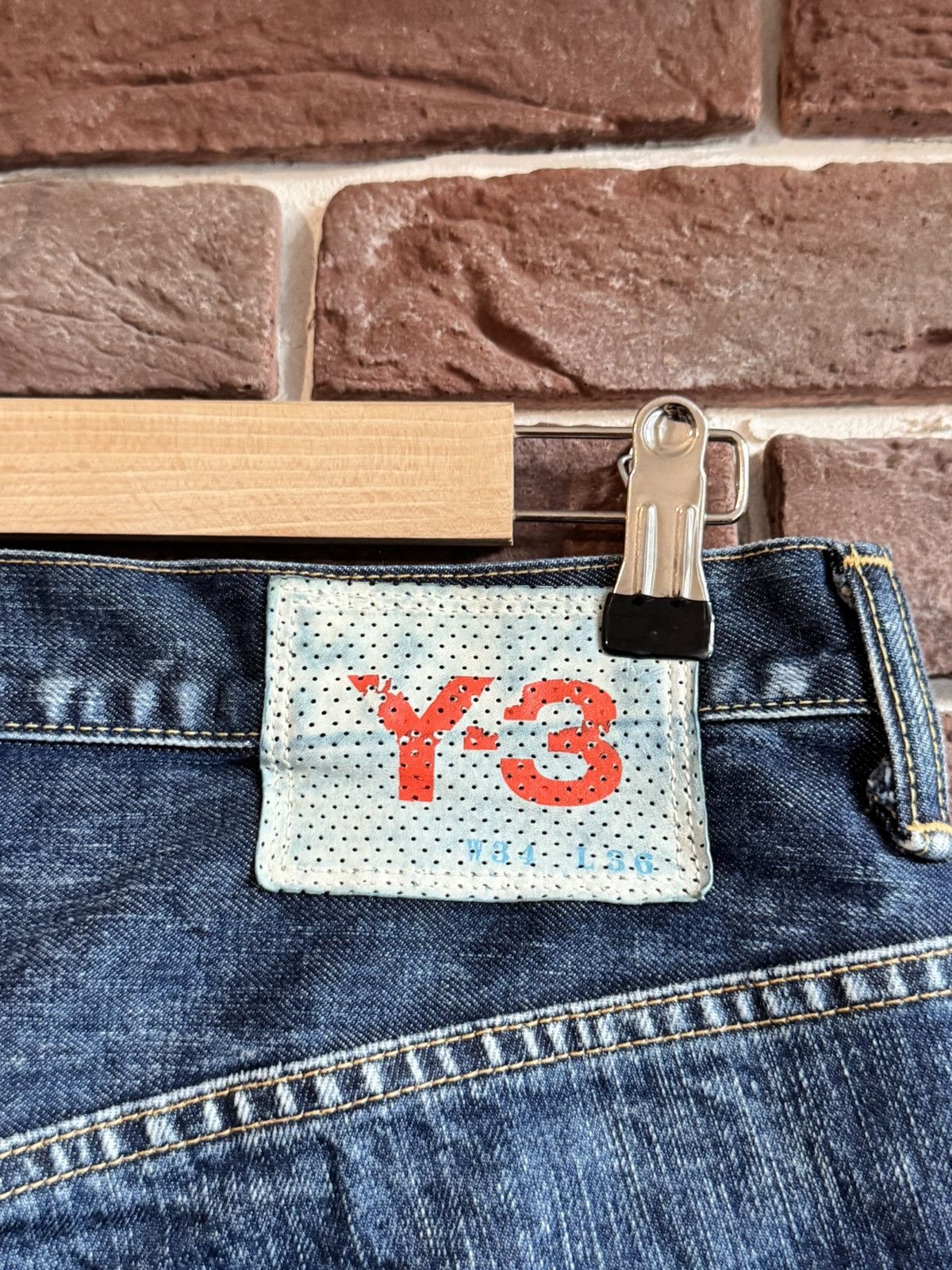 Y-3 Y-3 'SS/2004' RUNWAY 3-Stripe LOGO Blue Denim JEANS Sz 34 Size US 34 / EU 50 - 13 Thumbnail