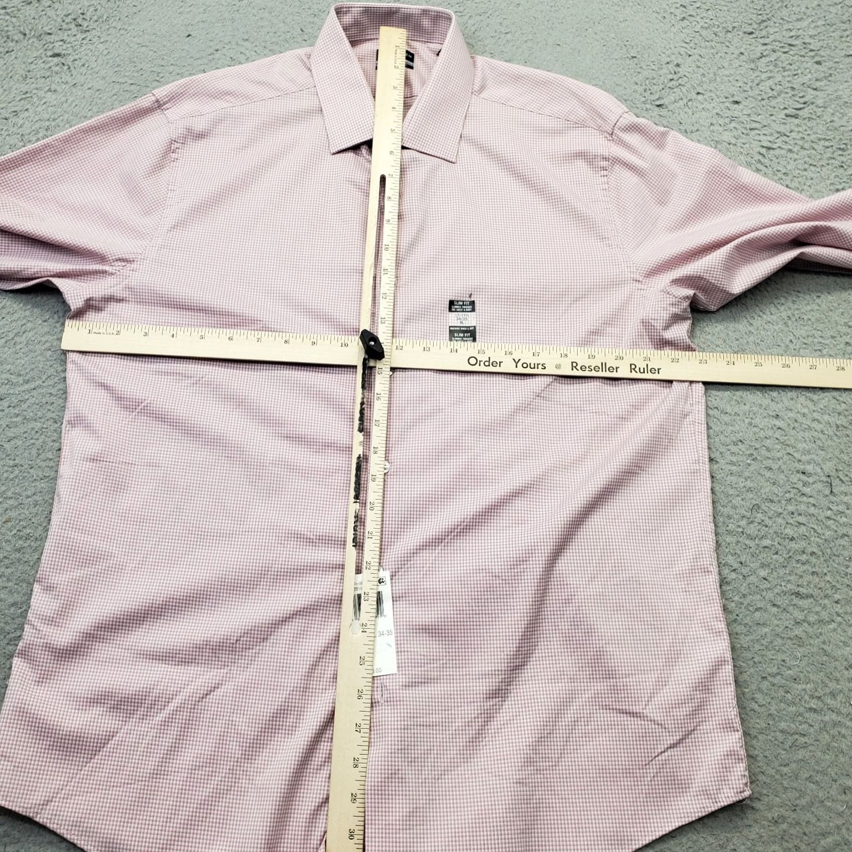 Van Heusen Van Heusen Dress Shirt Mens XL Pink Gingham Comfort Performance Slim Button-Up Shirt Mens XL Pink Gingham Slim Fit Button-Up Size 46R - 3 Thumbnail