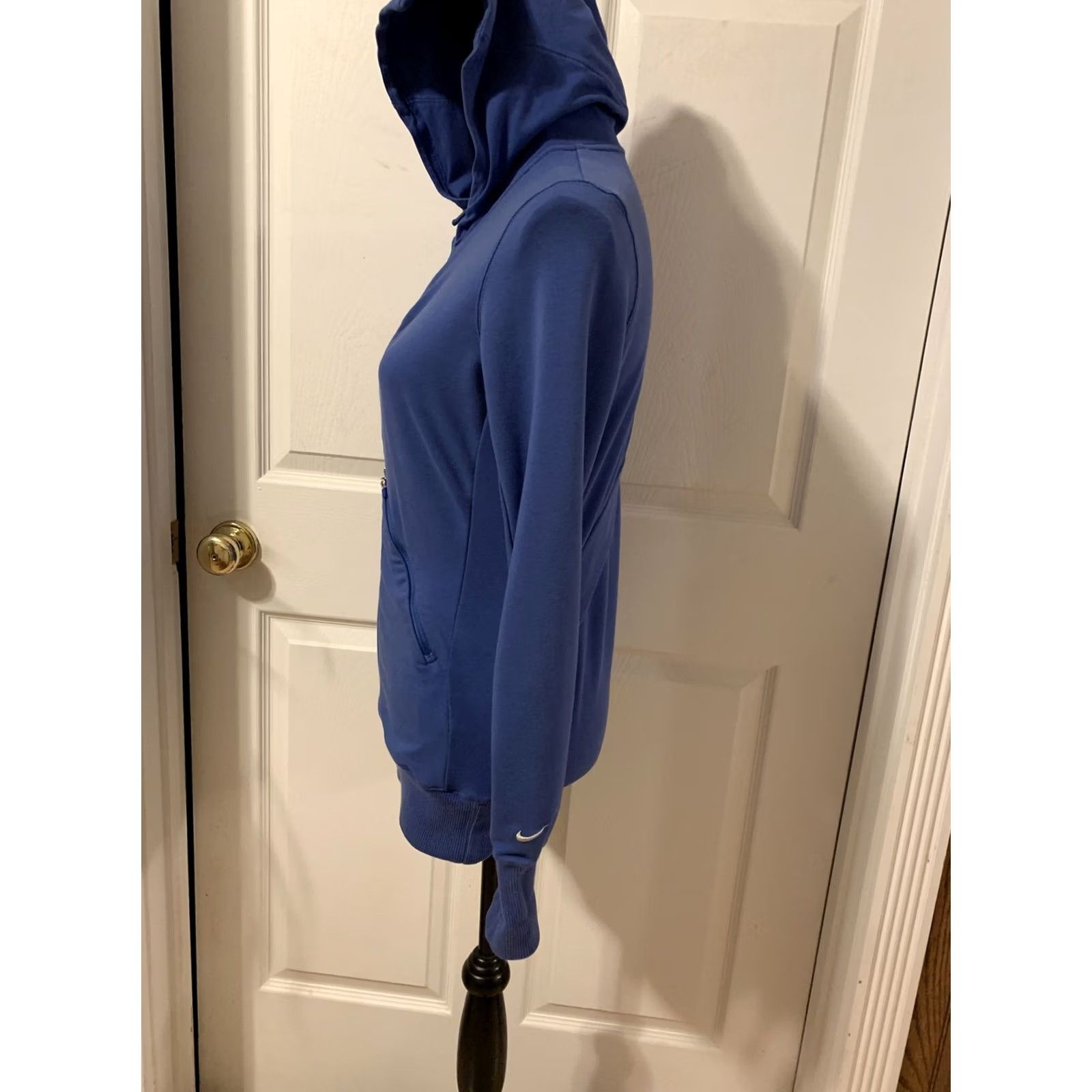 Nike Nike Dri-Fit Hooded Full Zip Jacket Blue Womens SZ S Running Workout Gear Coat Size S / US 4 / IT 40 - 4 Thumbnail