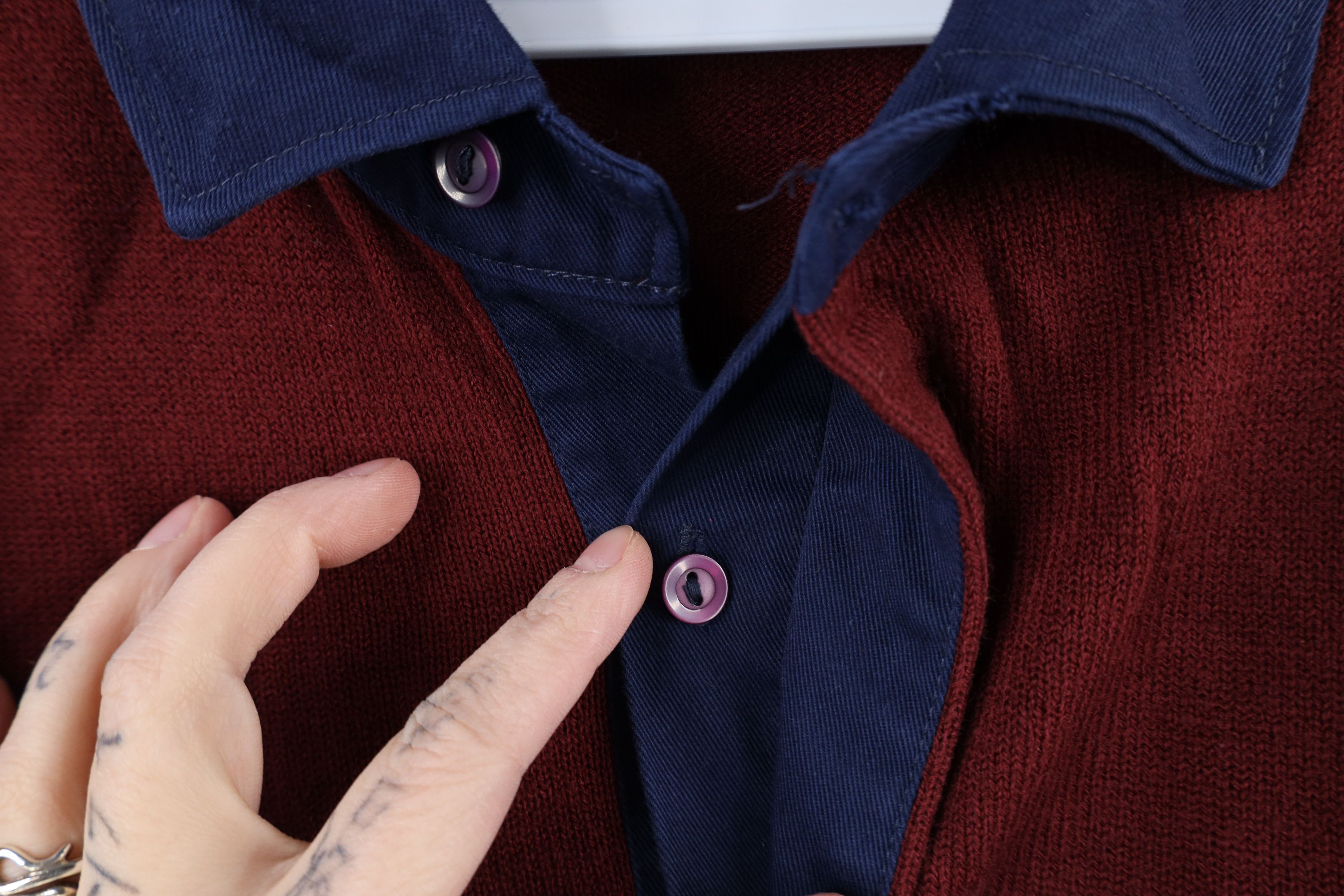 Vintage Vintage 70s Streetwear Knit Collared Long Sleeve Sweater Size US L / EU 52-54 / 3 - 4 Thumbnail