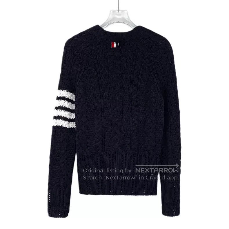 Thom Browne Thom Browne Navy blue knitted sweater Size US XXS / EU 40 - 2 Thumbnail