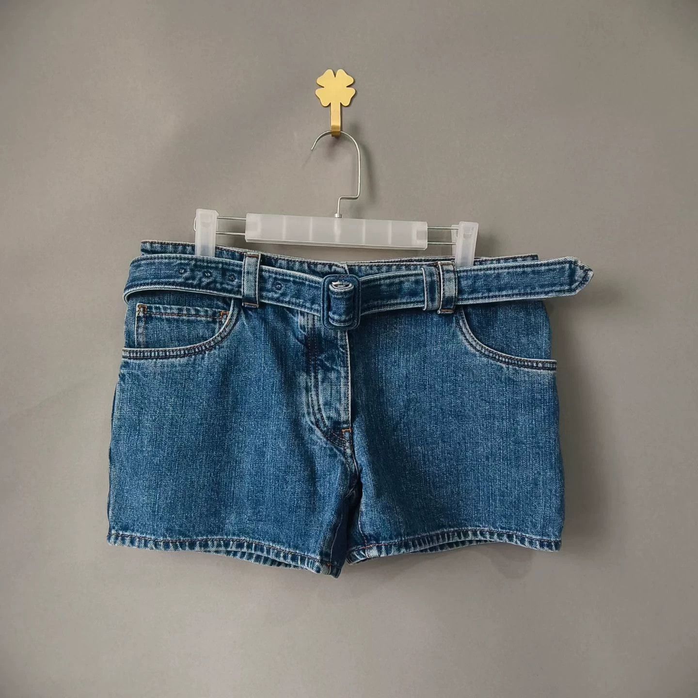 Prada PRADA blue belt denim shorts 27 Size 27" / US 4 / IT 40 - 1 Thumbnail