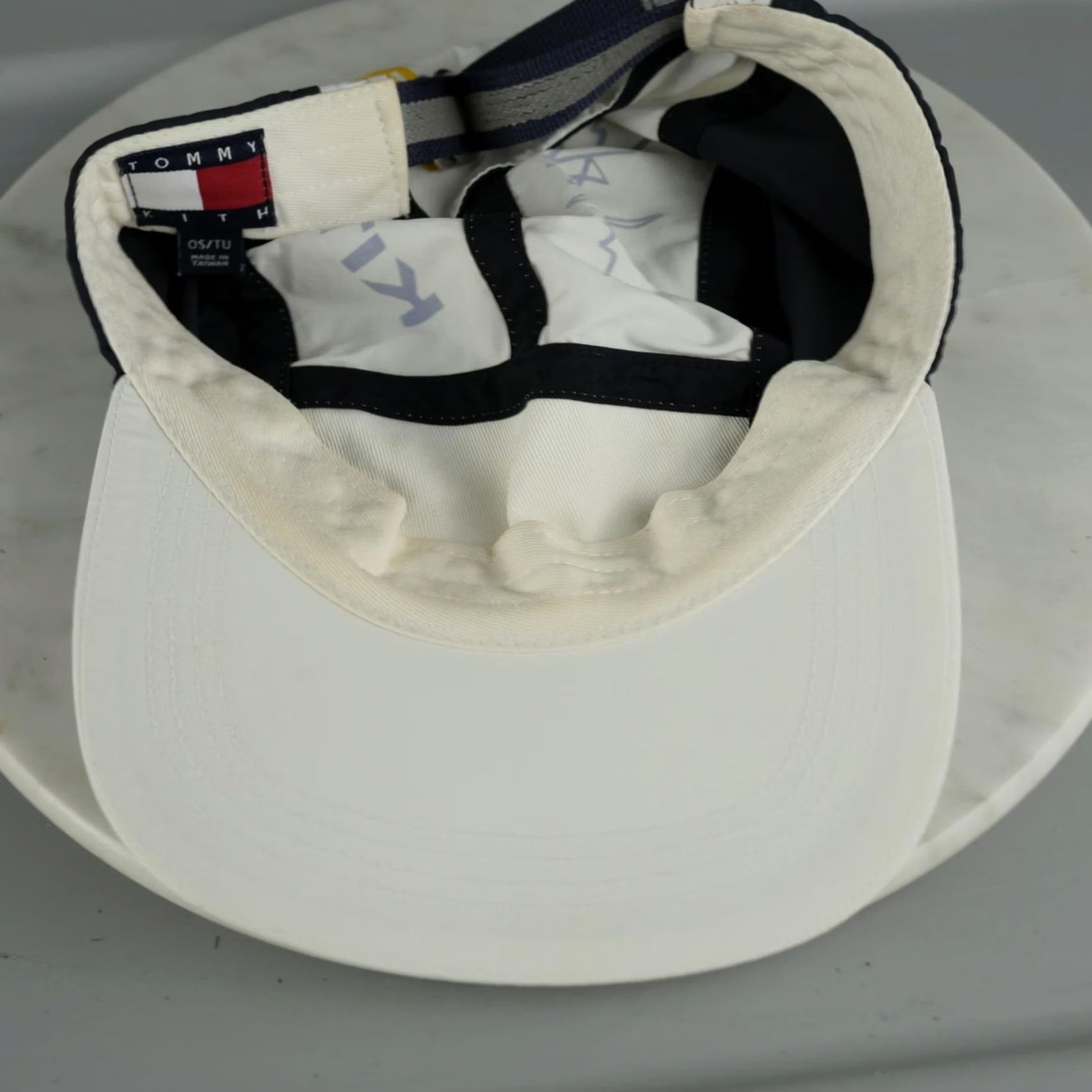 Tommy Hilfiger Kith Tommy Hilfiger Hat Cap Strap Back Mens One Size White Navy Colorblock Size ONE SIZE - 6 Thumbnail