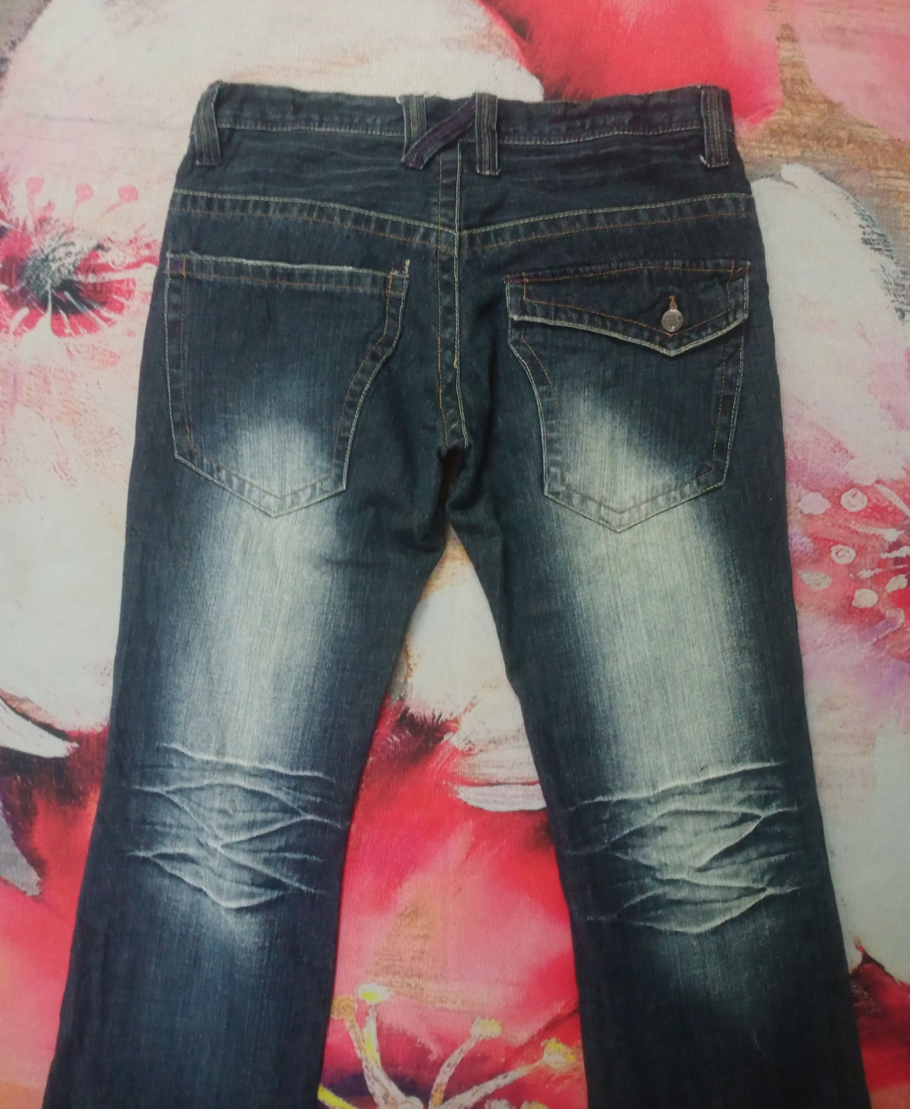 Le Grande Bleu (L.G.B.) Rare Root Three Style Flare Distressed Denim Size 34" / US 12 / IT 48 - 8 Thumbnail
