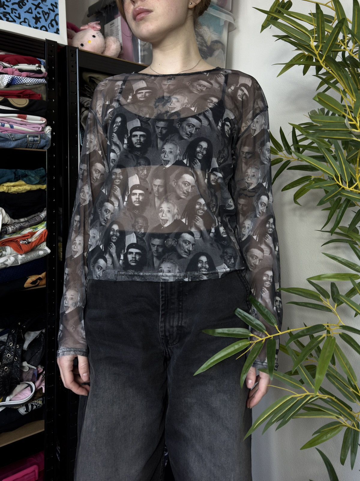 Vintage JEAN PAUL GAULTIER STYLE PROMINENT PEOPLE MESH LONG SLEEVE Size M / US 6-8 / IT 42-44 - 2 Thumbnail