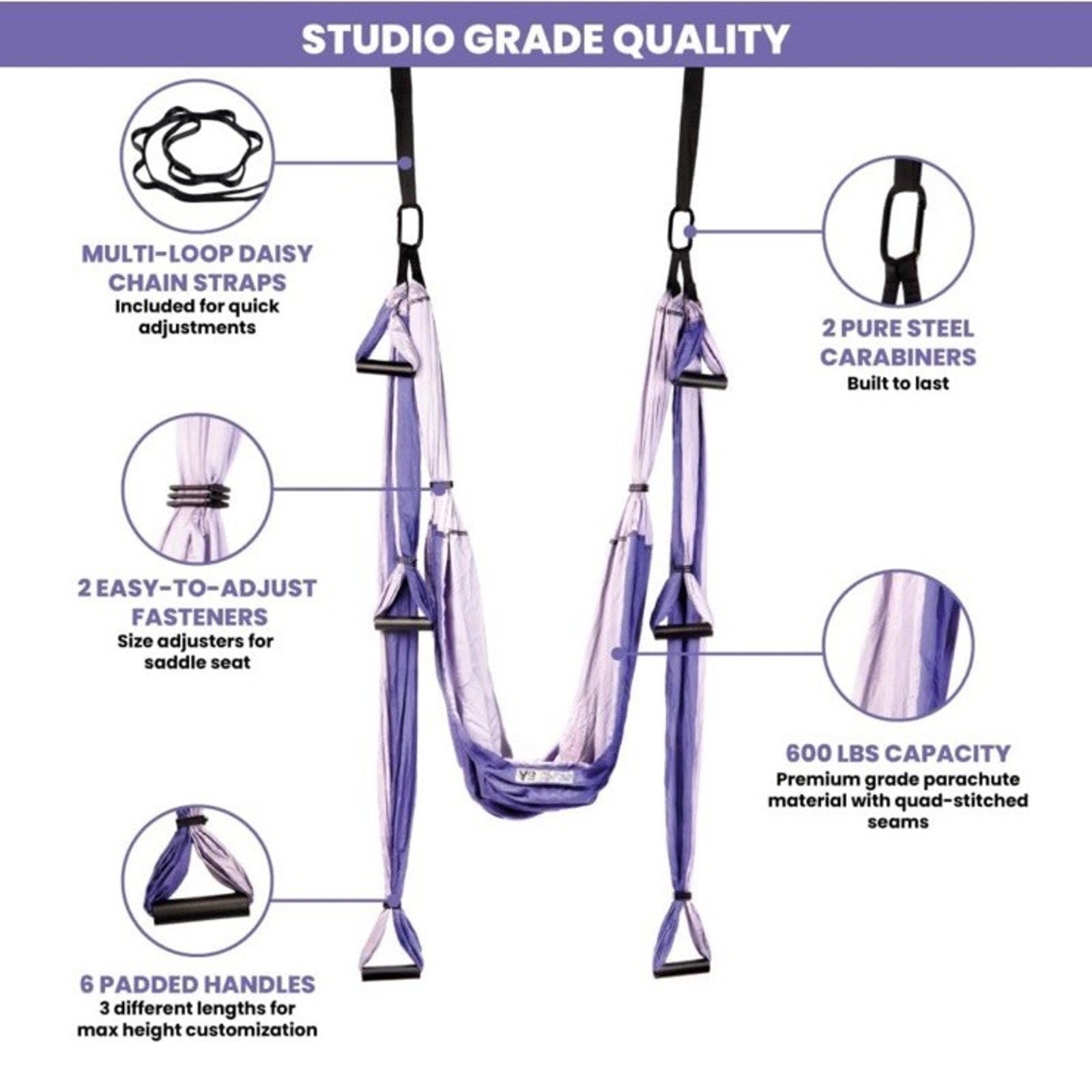 Other YOGABODY Practice is Everything Yoga Trapeze Swing Purple Size ONE SIZE - 5 Thumbnail