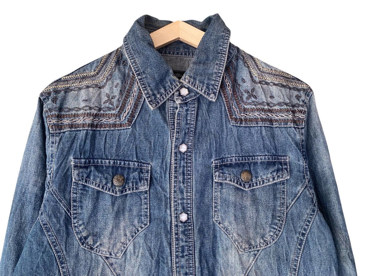 If Only Was True × In The Attic Rare IN THE ATTIC Pearl Snap Button Denim Shirt Size US L / EU 52-54 / 3 - 5 Thumbnail