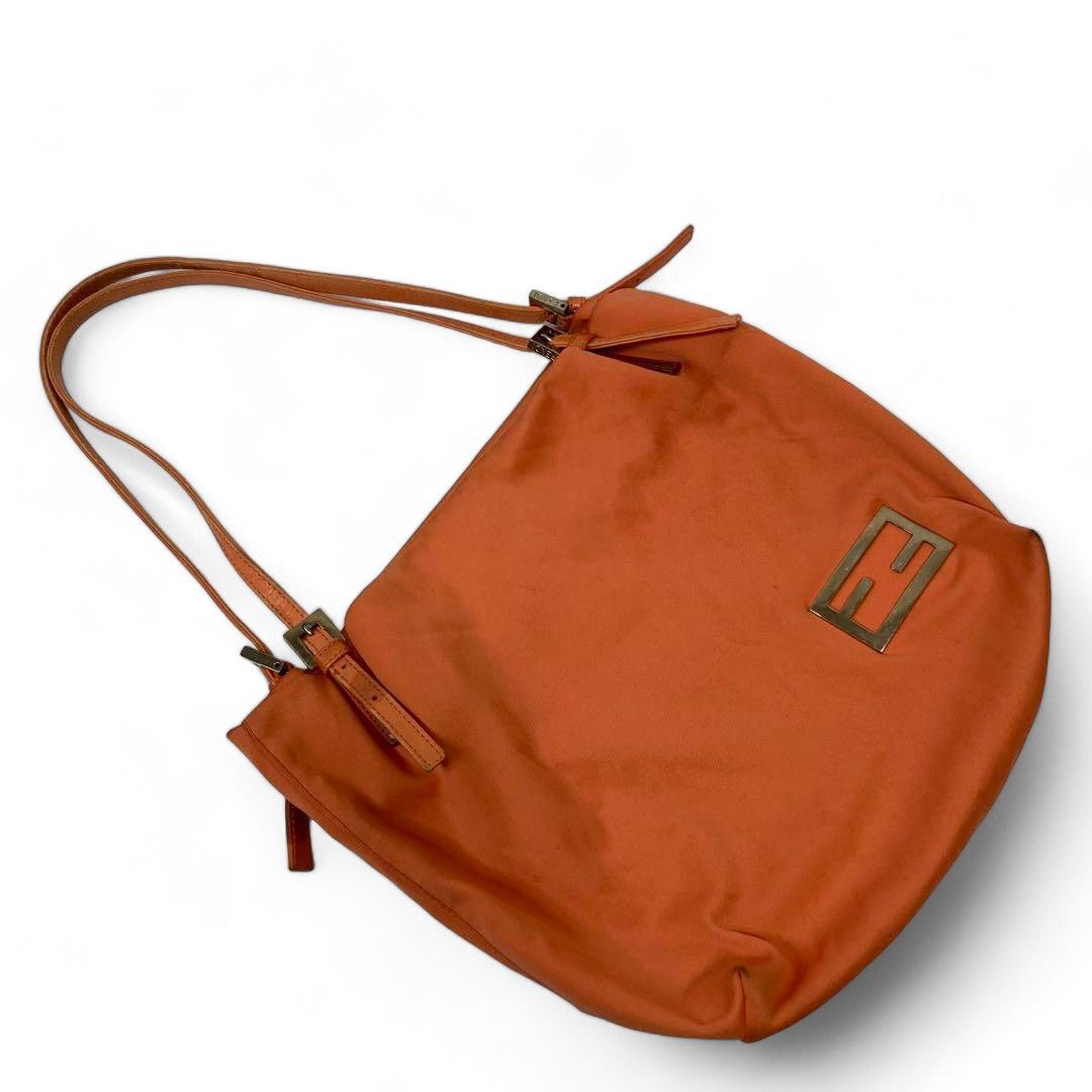 Fendi Fendi - Mamma Handbag Leather Shoulder Bag Orange Silver Size ONE SIZE - 3 Thumbnail