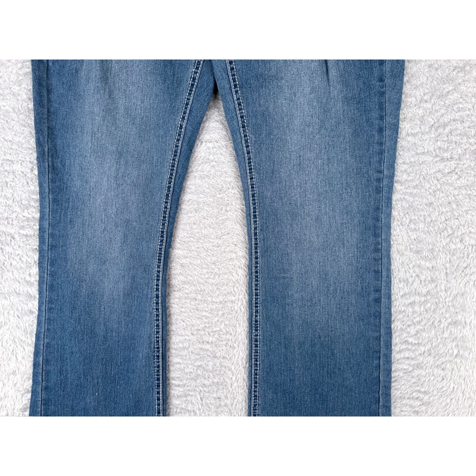 Faded Glory Faded Glory Jeans Womens 12 Blue Denim Distressed Bootcut Mid Rise 32x32 Jeans Size 34" / US 12 / IT 48 - 3 Thumbnail