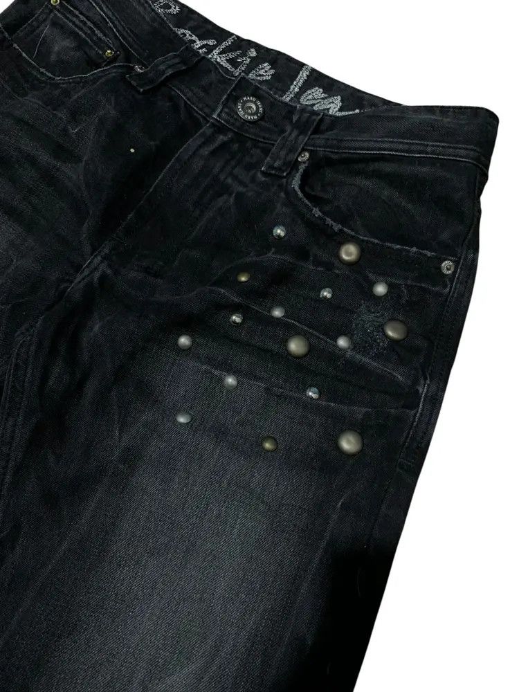 14th Addiction Crazy Flare denim washed black studded Maru rocky jeans Size US 30 / EU 46 - 7 Thumbnail