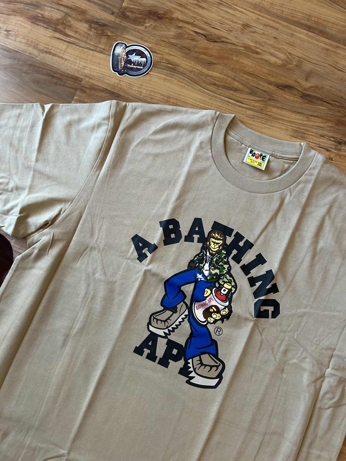 Bape NEW Bape Beige Graffiti Logo Tee Size US M / EU 48-50 / 2 - 2 Thumbnail
