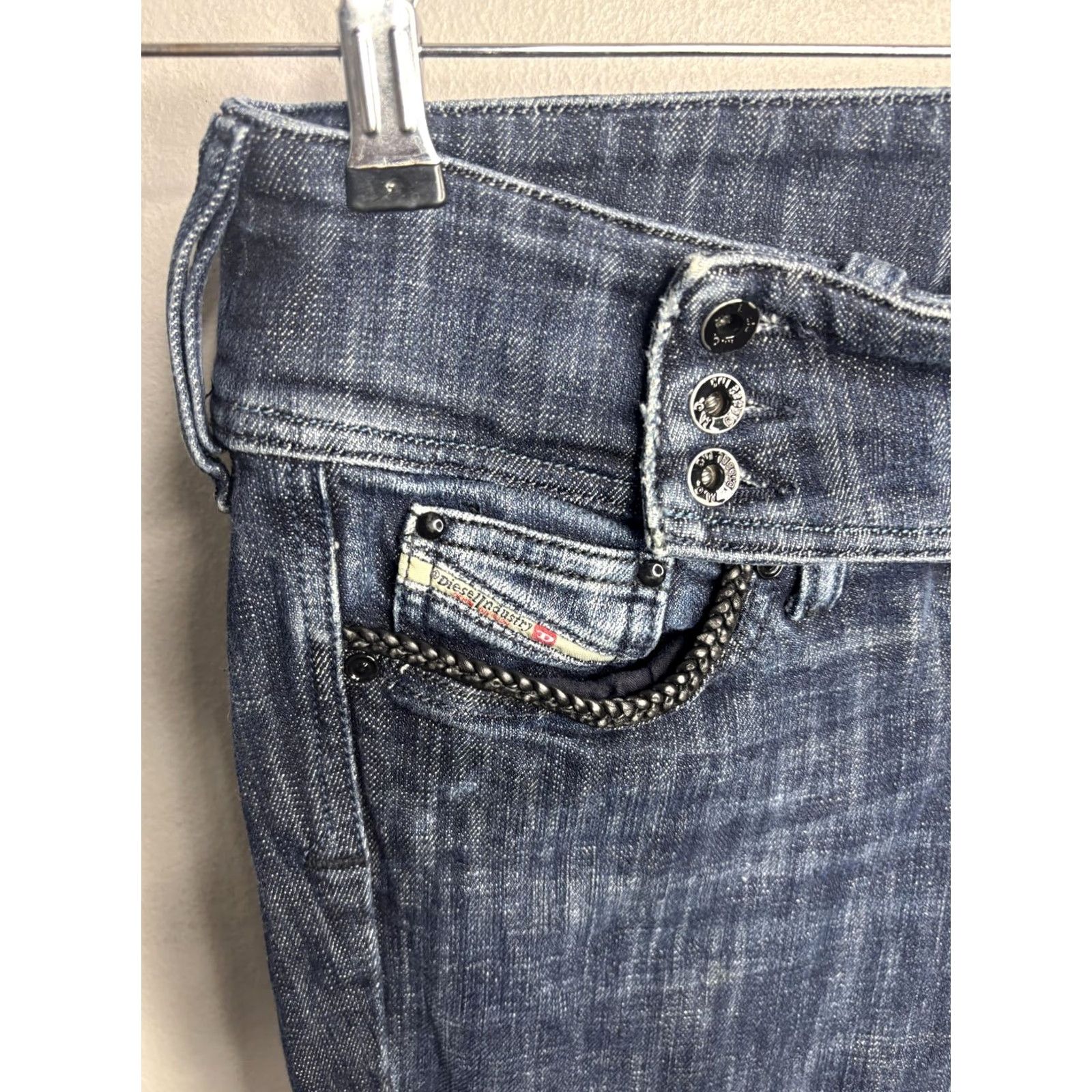 Diesel Diesel Jeans Womens 30 Blue Mid Rise Straight Leg Braided Pocket Denim Size 30" / US 8 / IT 44 - 5 Thumbnail