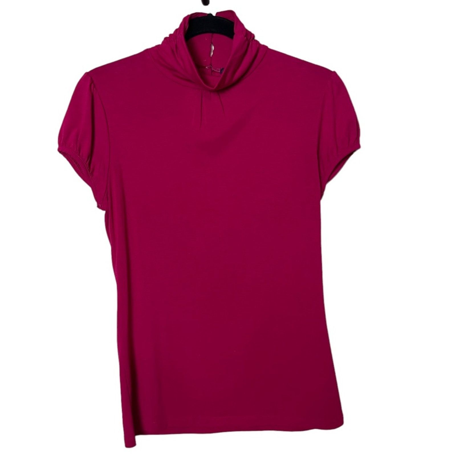 Banana Republic Banana Republic Mock Neck Capped Sleeve Knit Top Wine Small Size S / US 4 / IT 40 - 1 Thumbnail