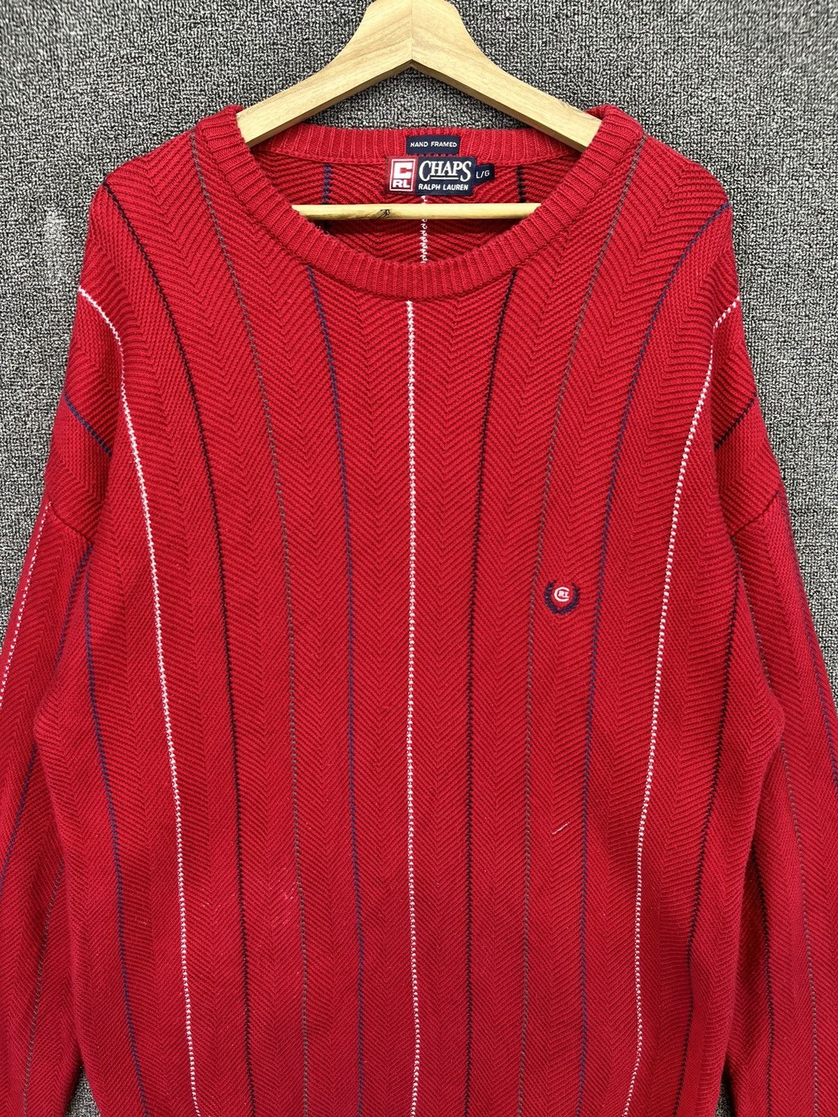 Chaps Ralph Lauren Vintage Chaps Ralph Lauren Hand Framed Knit Sweater Size US L / EU 52-54 / 3 - 2 Thumbnail
