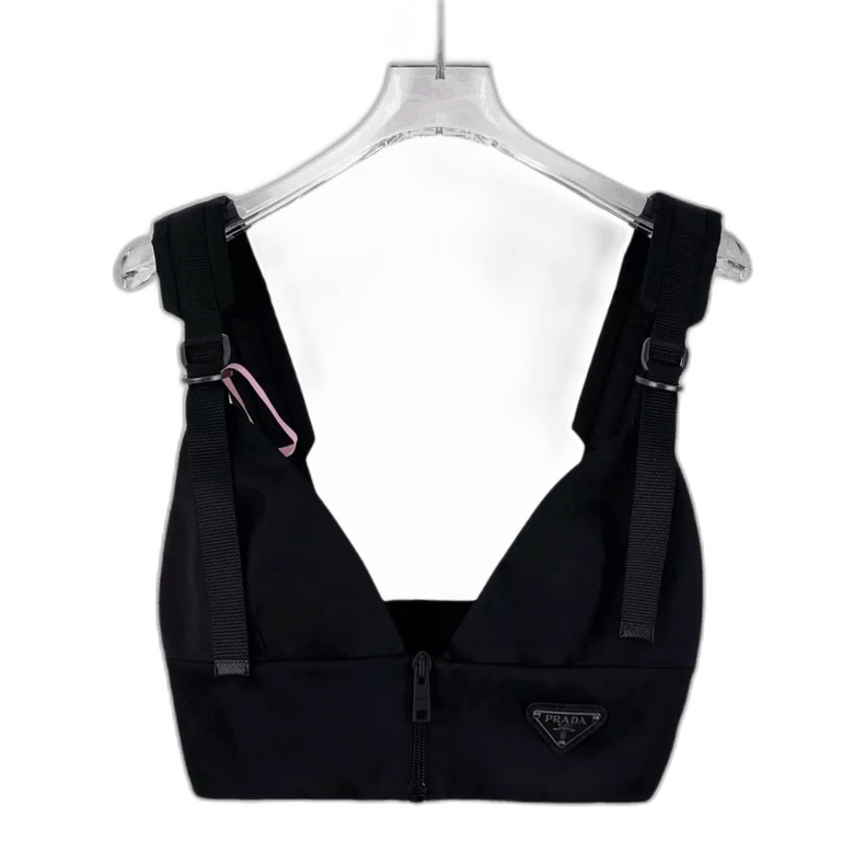 Prada Black Prada Triangle Logo Camisole Top -2505 Size S / US 4 / IT 40 - 1 Thumbnail