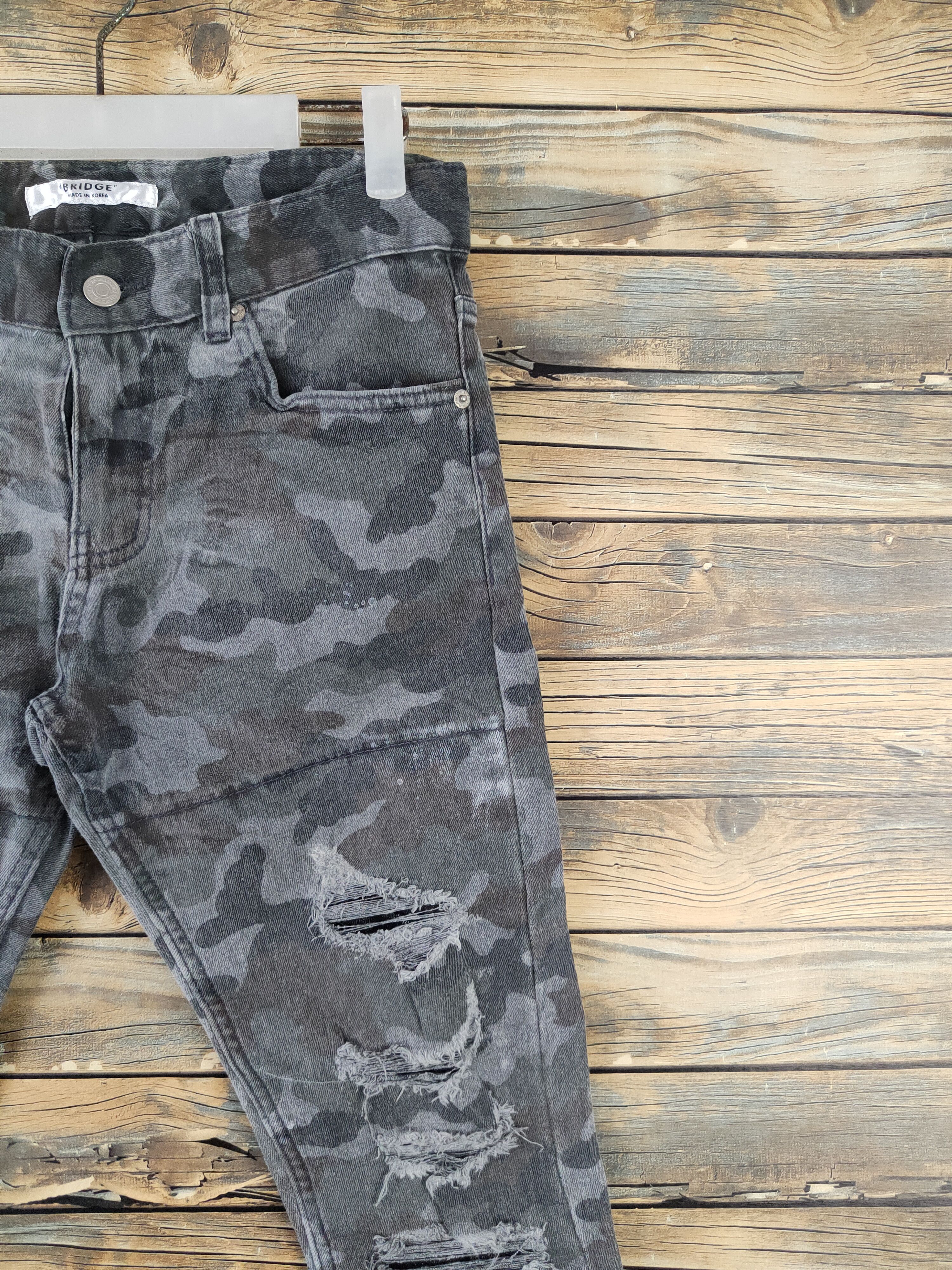 Japanese Brand DLL Bridge Camo Distressed Ripped Skinny cargo pants #192 Size 30" / US 8 / IT 44 - 5 Thumbnail