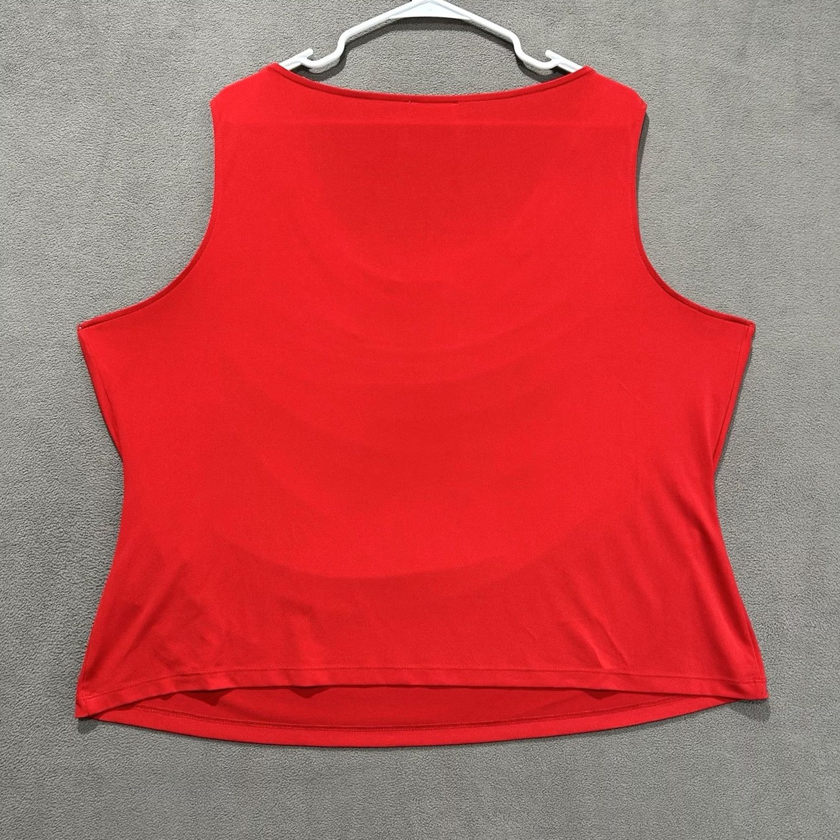 Calvin Klein Calvin Klein Ruched Tank Top Womens 2X Red Cowl Neck Sleeveless Camisole Tank Shirt Plus Size Size XXL / US 16-18 / IT 52-54 - 2 Thumbnail