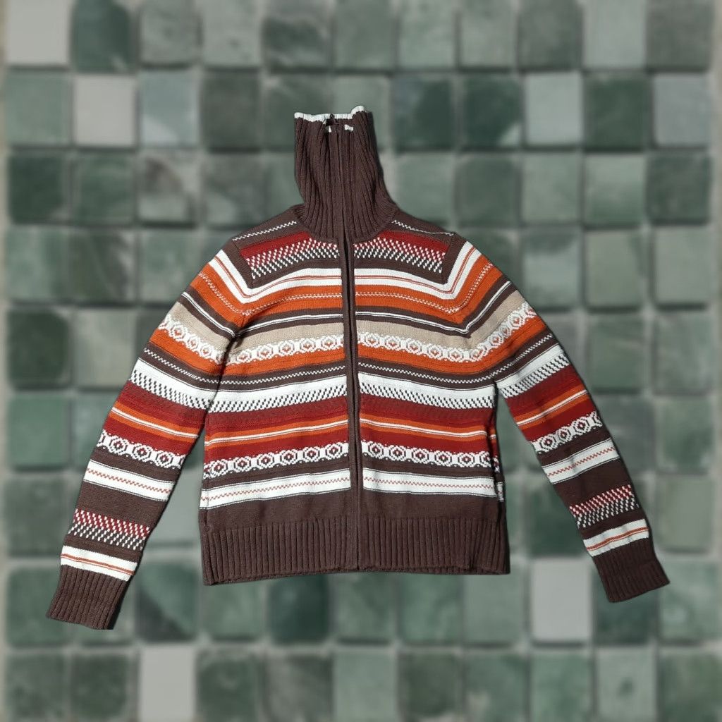 Vintage Valerie Stevens Sweater Jacket Womens M Brown Knit Full Zip Long Sleeve Size M / US 6-8 / IT 42-44 - 1 Thumbnail