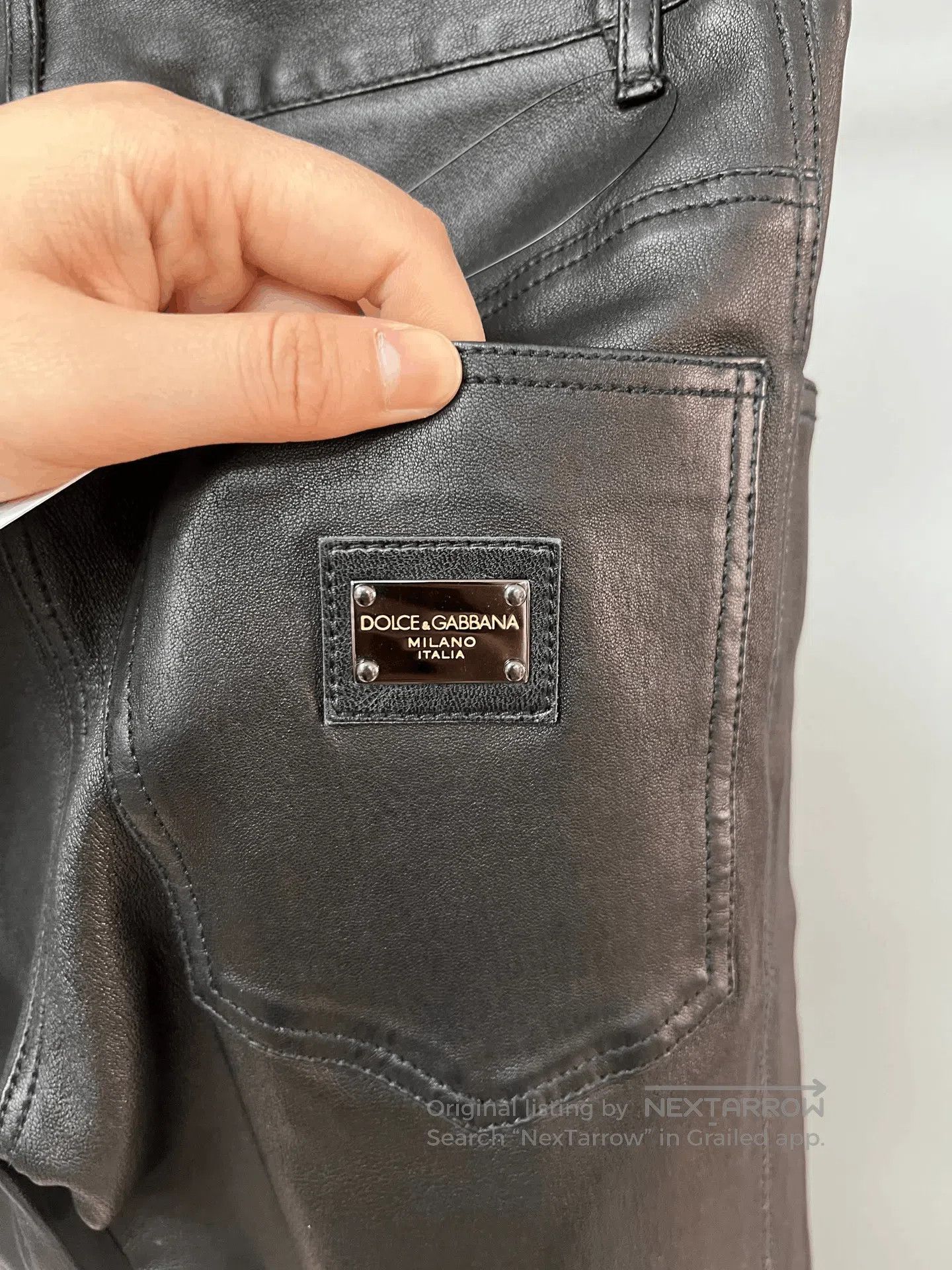 Dolce & Gabbana D&G Goatskin Leather Pants. Size 35" - 3 Thumbnail