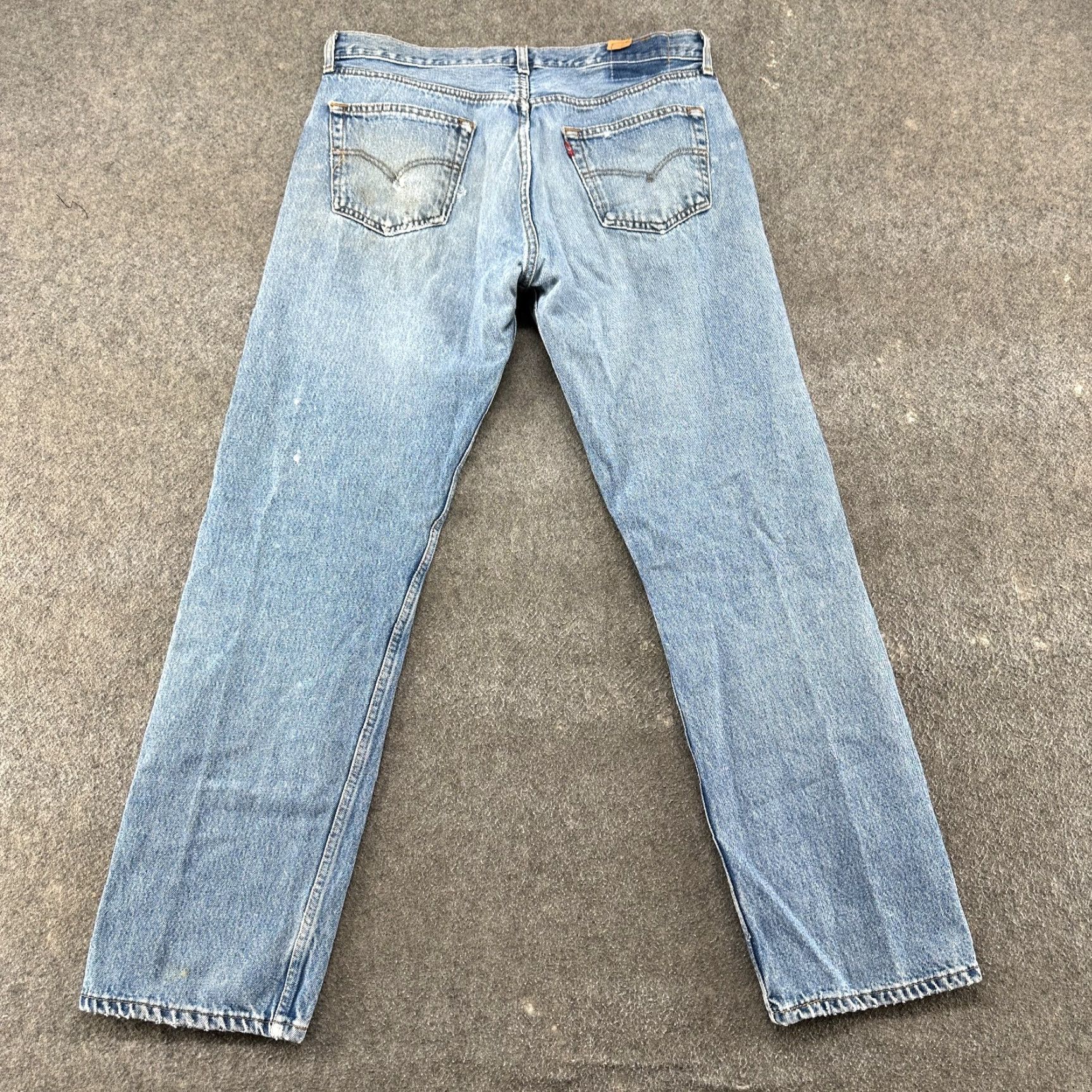 Levi's VINTAGE Levi's 501 Jeans Mens 36x32 Blue Distressed Medium Wash Straight 5-Pocket Denim Jeans Mens Regular Blue Size US 36 / EU 52 - 6 Thumbnail