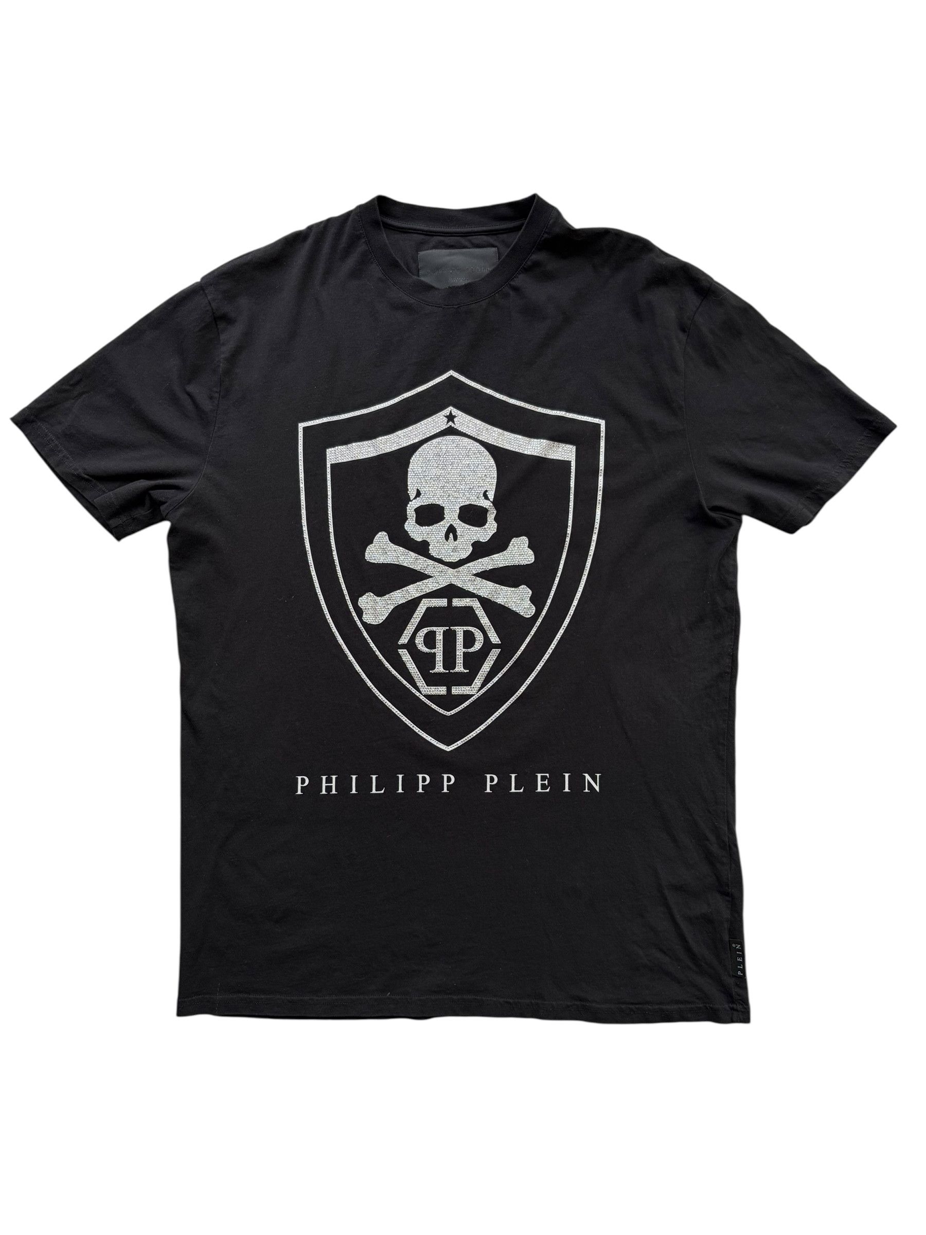 Philipp Plein Philipp Plein Black Crystal Logo T-Shirt Size US L / EU 52-54 / 3 - 1 Thumbnail