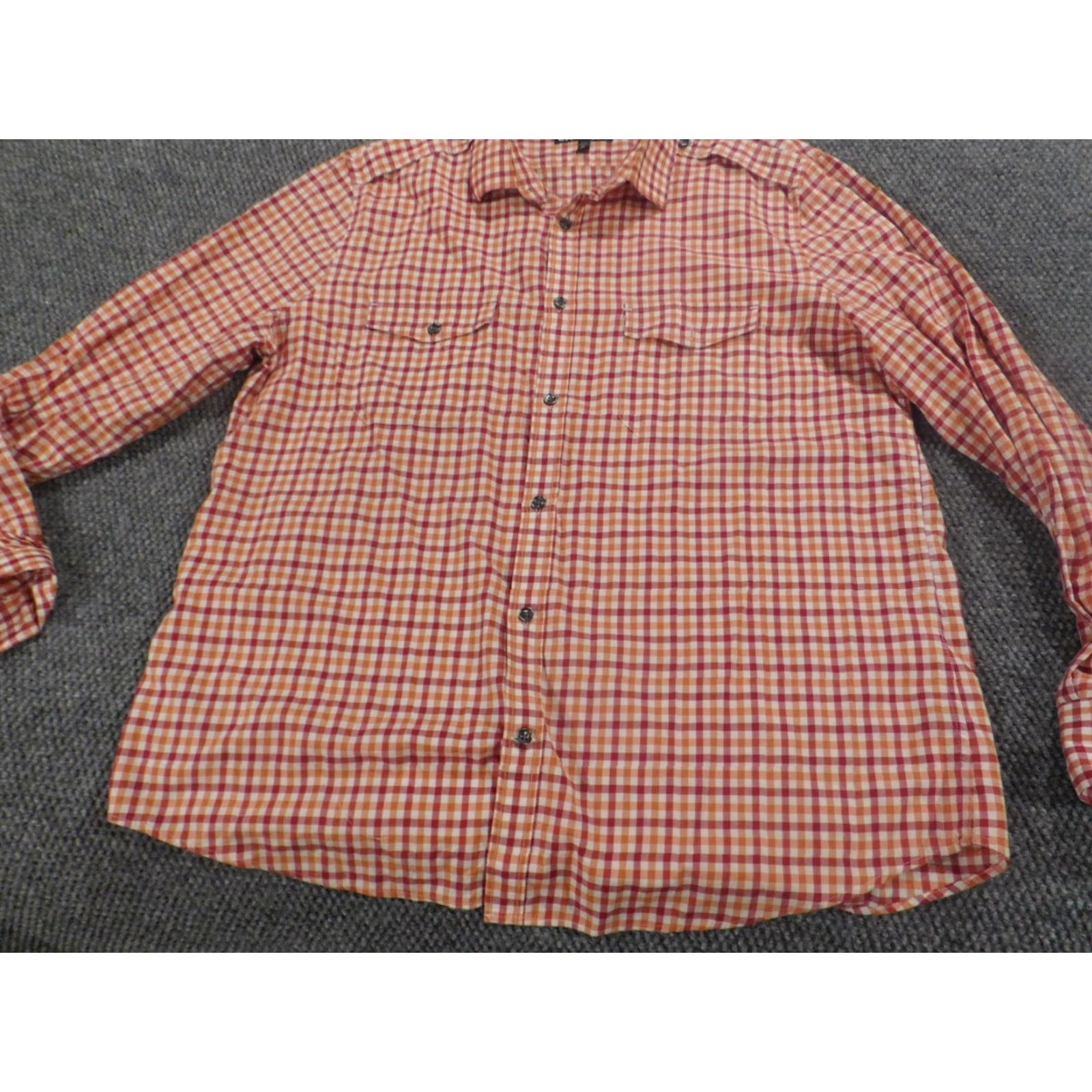 Express Express Mens Shirt XL red plaid button up charted knit cotton long sleeve button-down collar Mens Womens? Size US XL / EU 56 / 4 - 3 Thumbnail